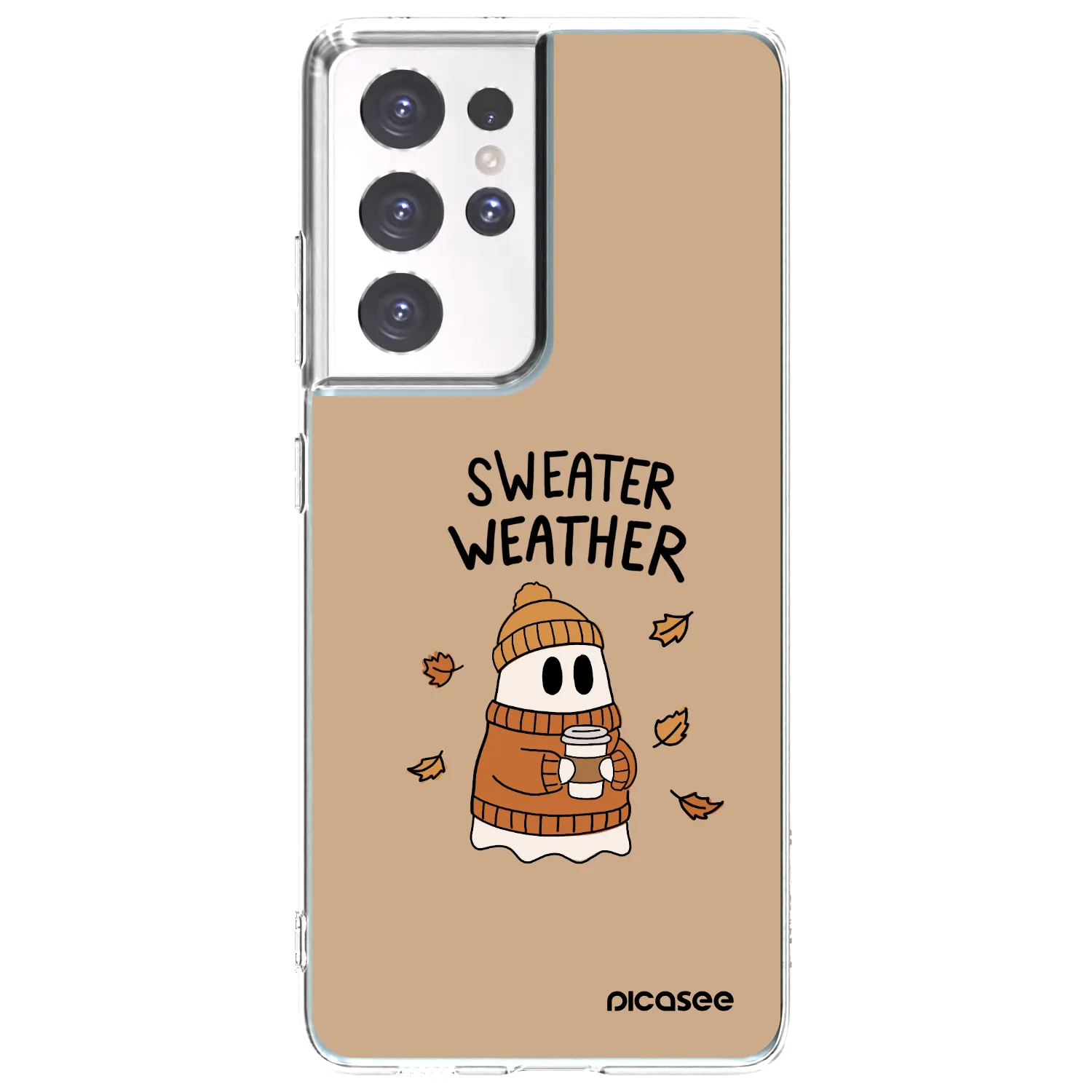 Picasee átlátszó szilikon tok az alábbi mobiltelefonokra Samsung Galaxy S21 Ultra 5G G998B - Sweater ghost