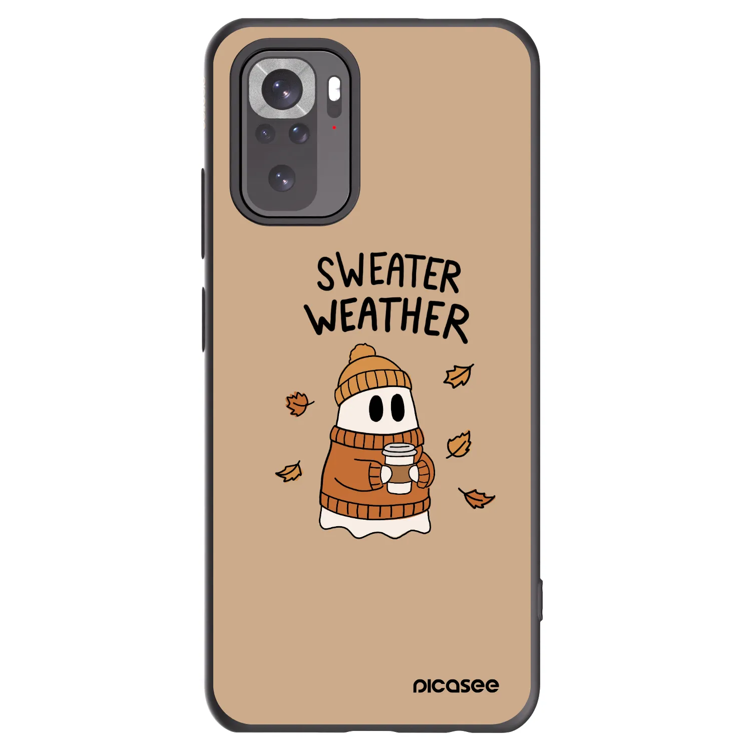 Picasee fekete szilikon tok az alábbi mobiltelefonokra Xiaomi Redmi Note 10 - Sweater ghost