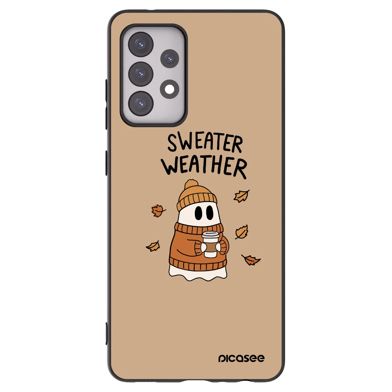 Picasee fekete szilikon tok az alábbi mobiltelefonokra Samsung Galaxy A52 5G A525F - Sweater ghost