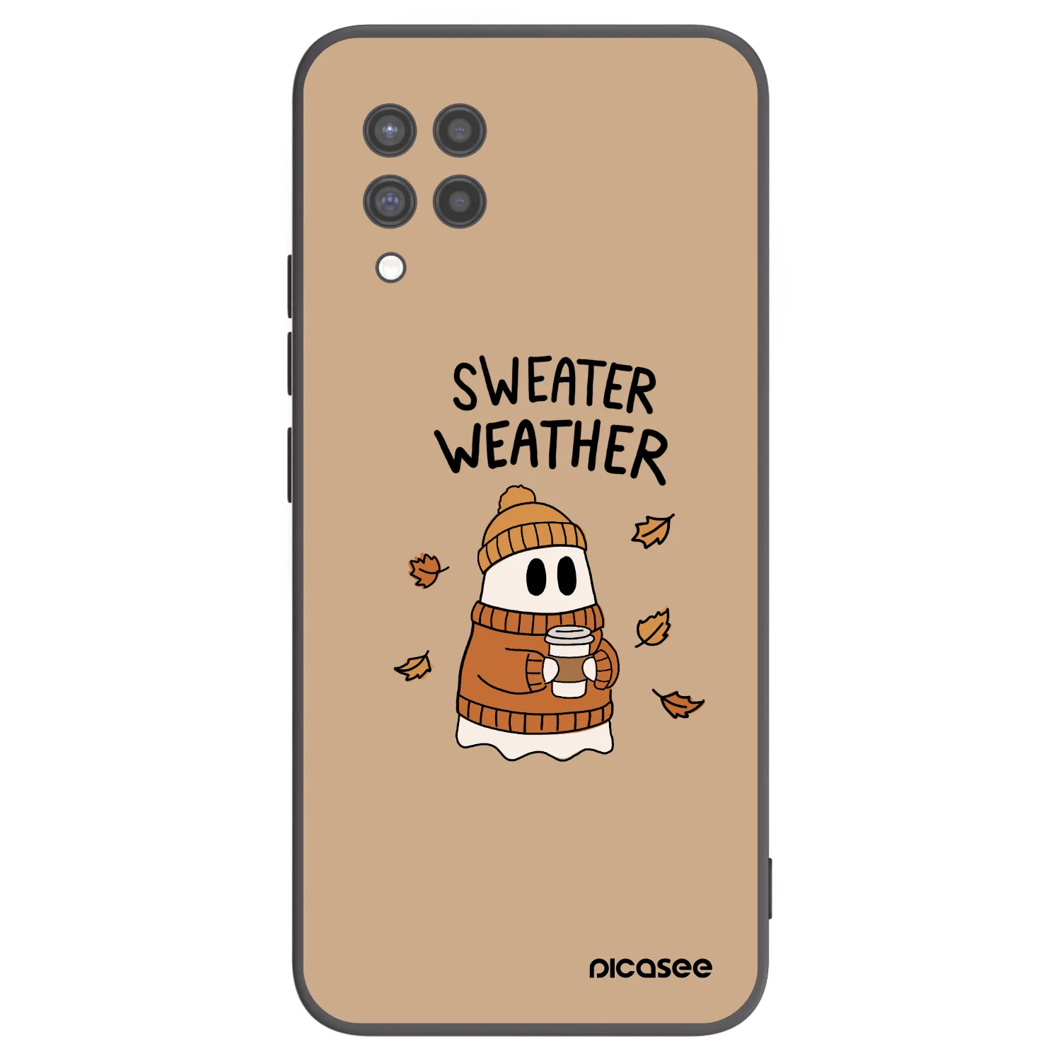 Picasee fekete szilikon tok az alábbi mobiltelefonokra Samsung Galaxy A42 A426B - Sweater ghost