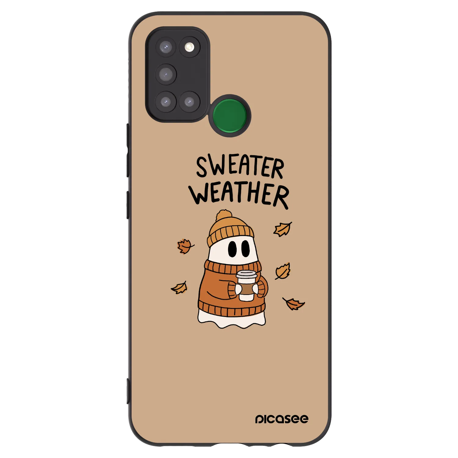 Picasee fekete szilikon tok az alábbi mobiltelefonokra Realme 7i - Sweater ghost
