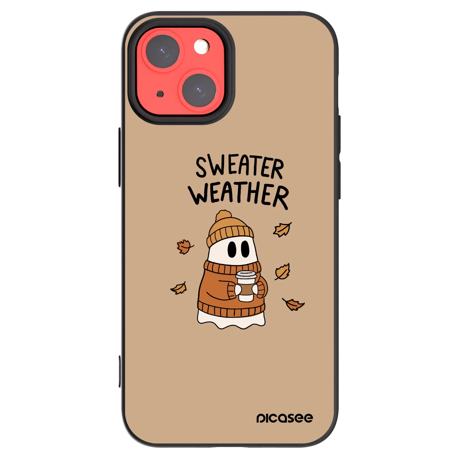 Picasee fekete szilikon tok az alábbi mobiltelefonokra Apple iPhone 13 mini - Sweater ghost