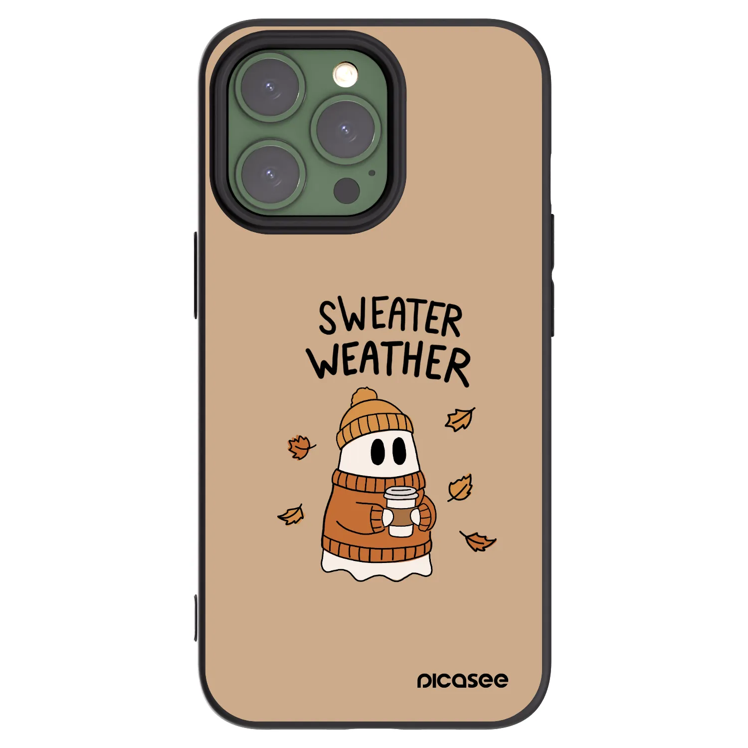 Picasee fekete szilikon tok az alábbi mobiltelefonokra Apple iPhone 13 Pro - Sweater ghost