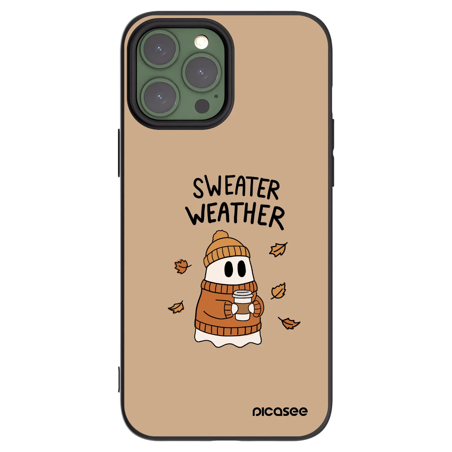 Picasee fekete szilikon tok az alábbi mobiltelefonokra Apple iPhone 13 Pro Max - Sweater ghost