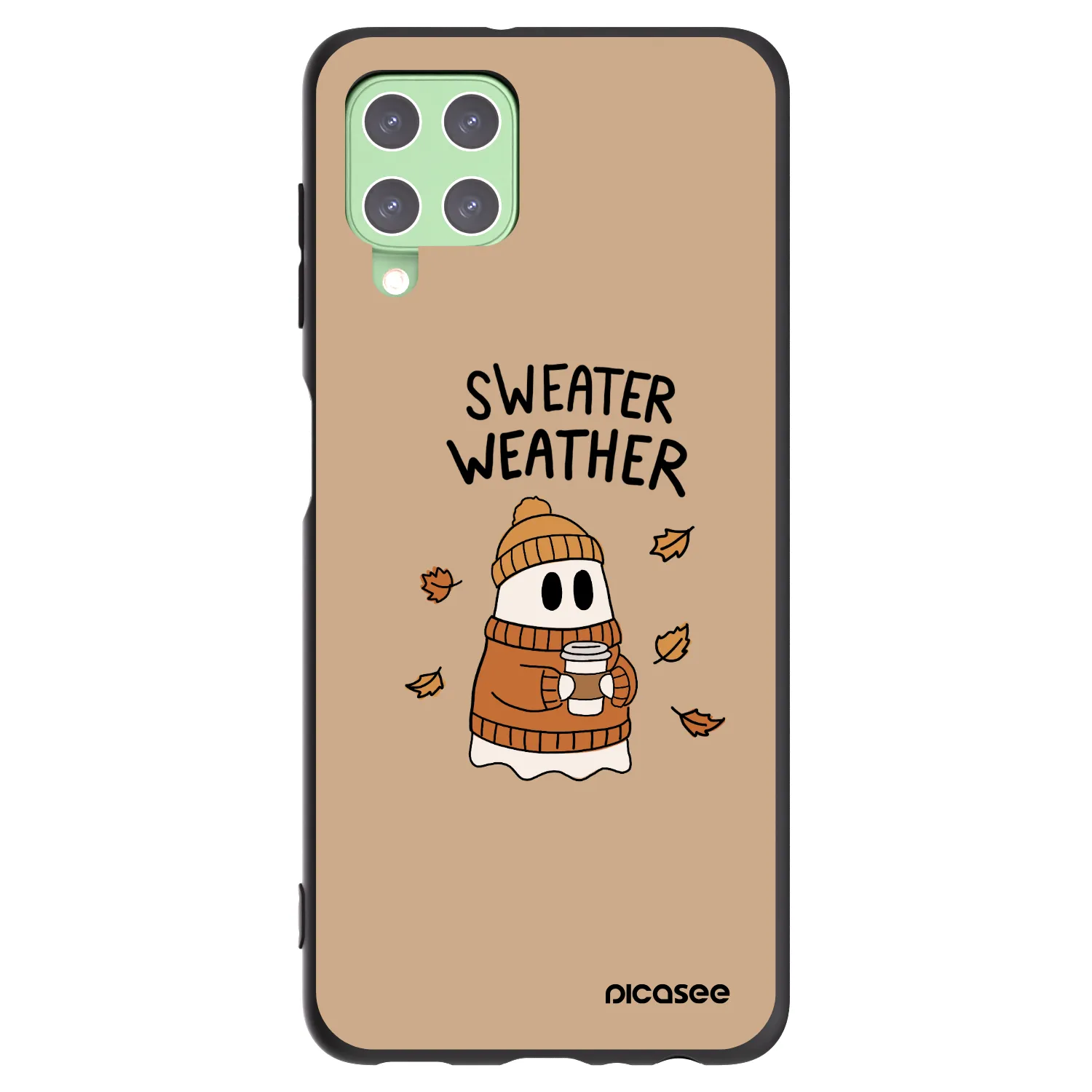 Picasee fekete szilikon tok az alábbi mobiltelefonokra Samsung Galaxy A22 A225F 4G - Sweater ghost