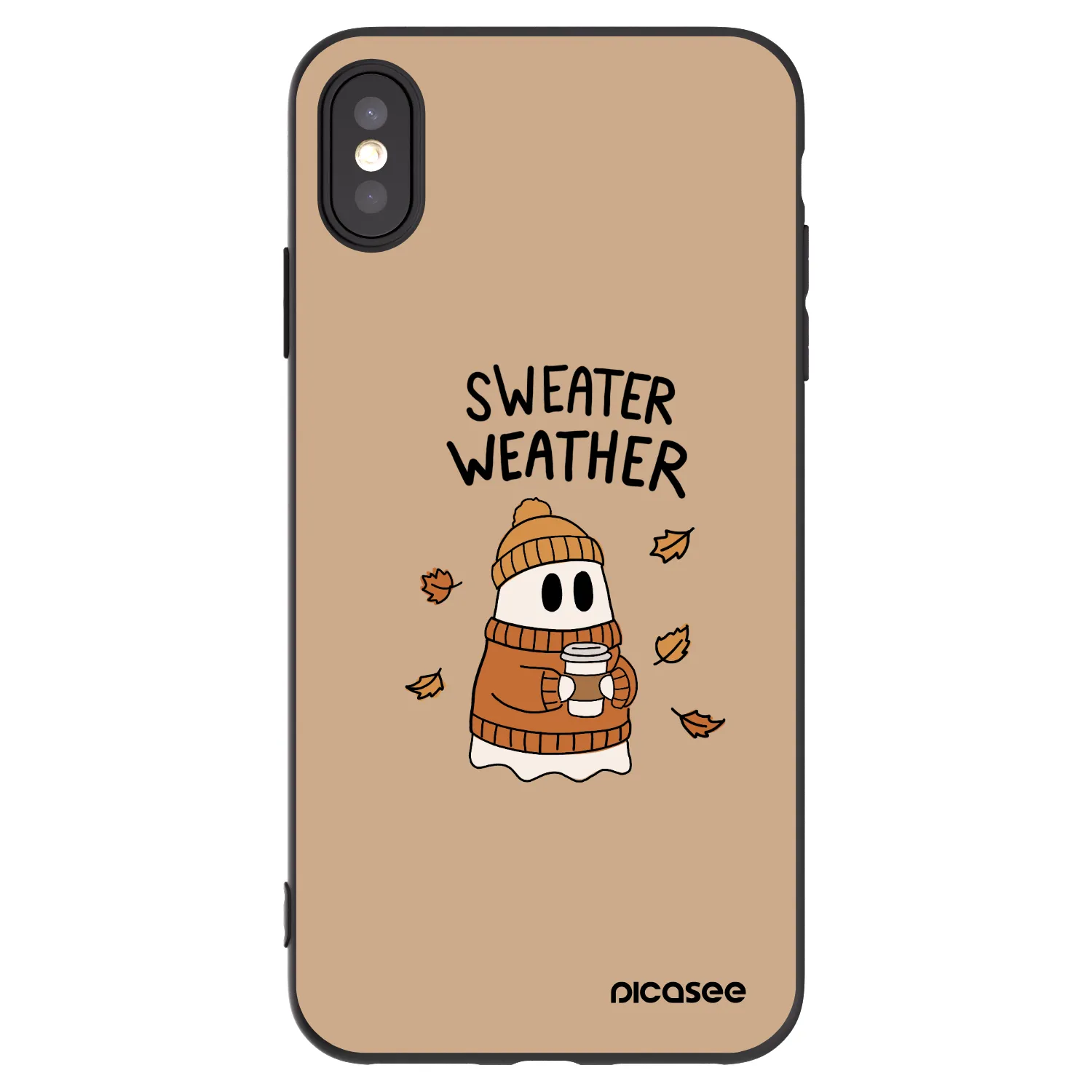 Picasee fekete szilikon tok az alábbi mobiltelefonokra Apple iPhone XS Max - Sweater ghost