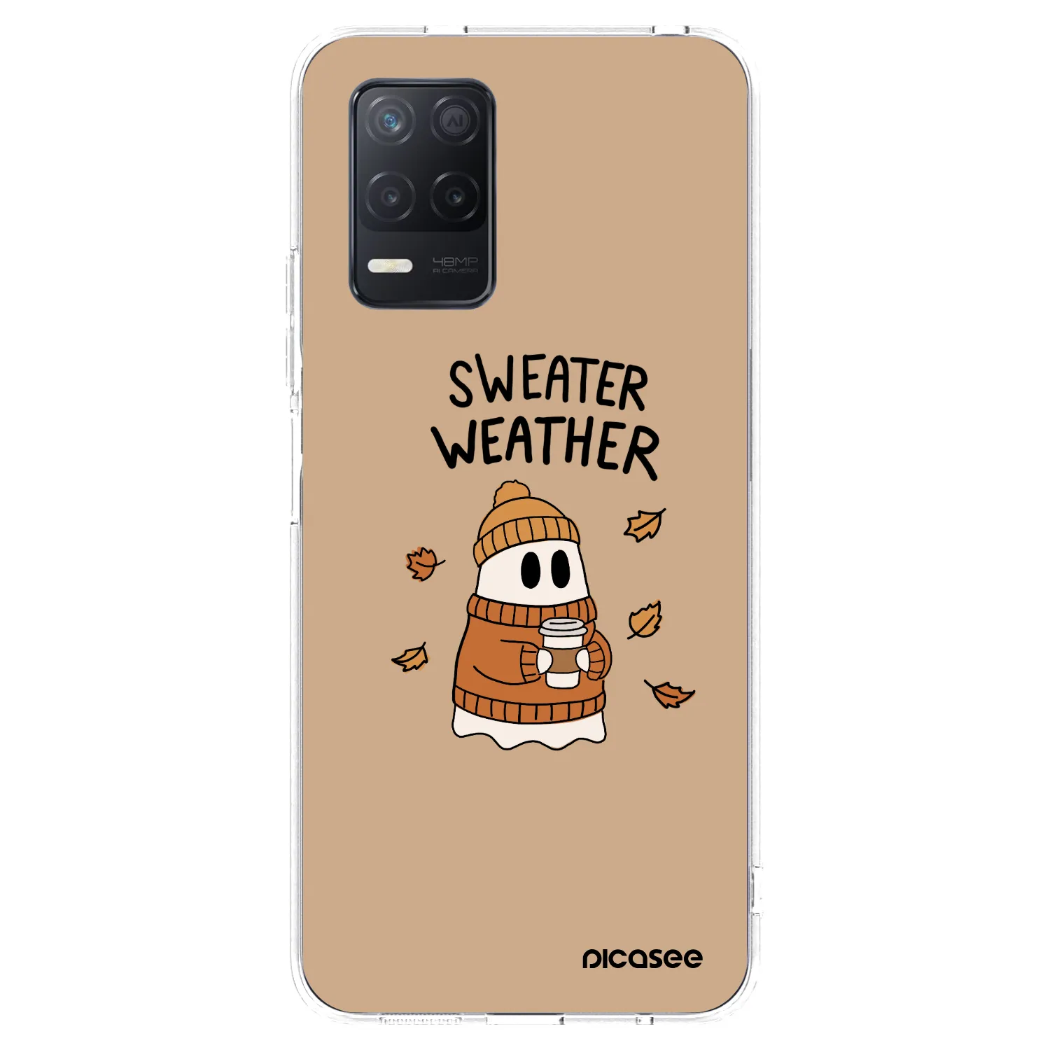 Picasee átlátszó szilikon tok az alábbi mobiltelefonokra Realme 8 5G - Sweater ghost