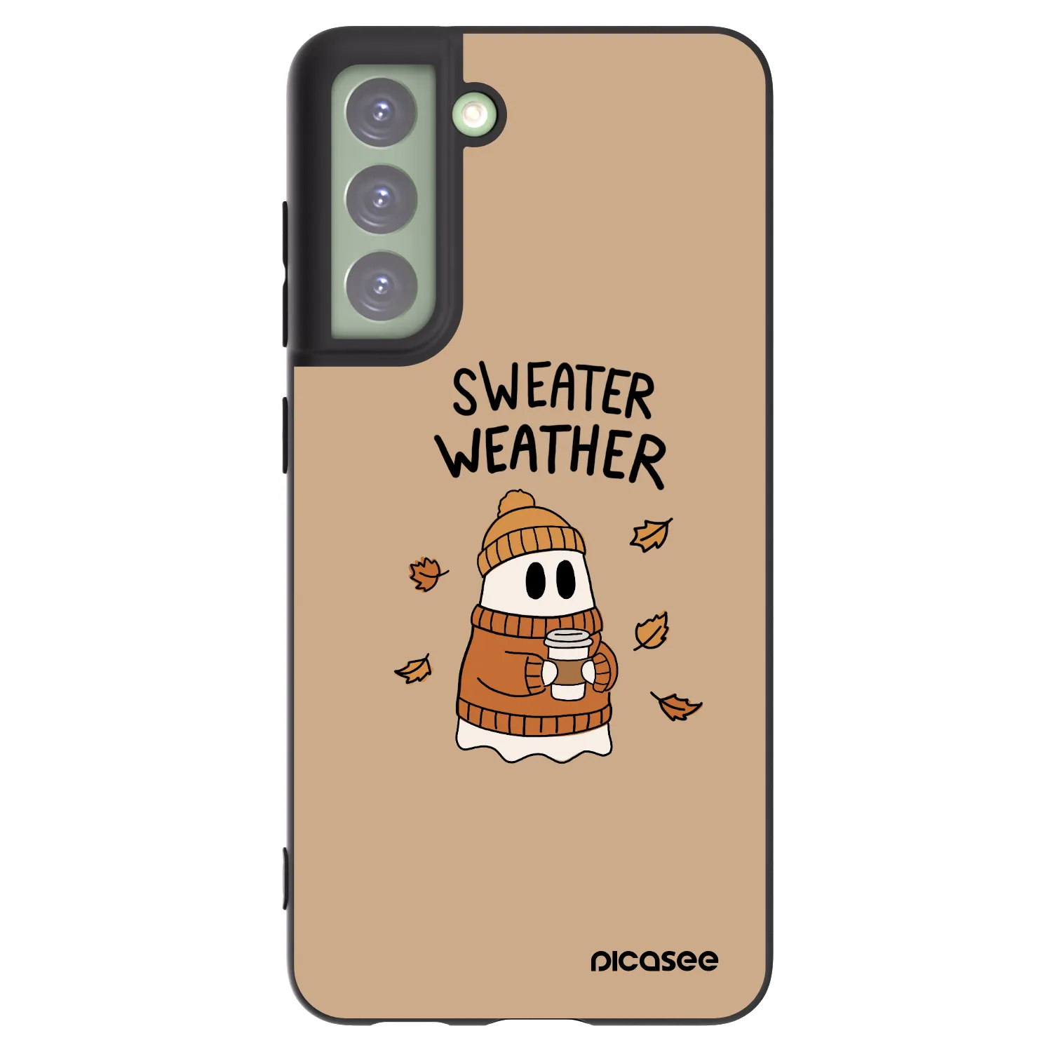 Picasee fekete szilikon tok az alábbi mobiltelefonokra Samsung Galaxy S21 FE 5G - Sweater ghost