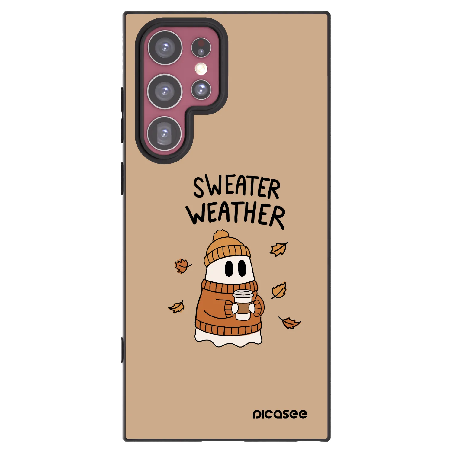 Picasee fekete szilikon tok az alábbi mobiltelefonokra Samsung Galaxy S22 Ultra 5G - Sweater ghost