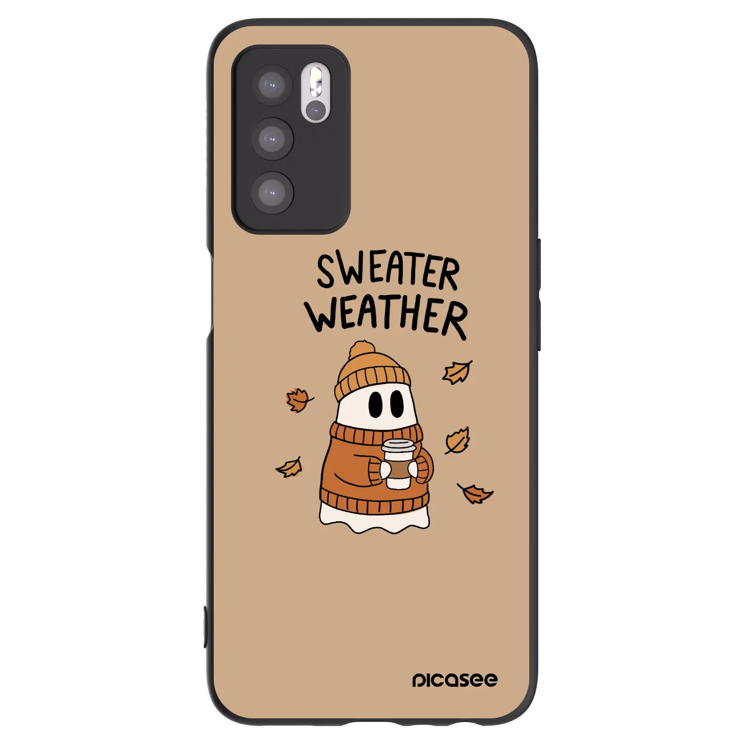 Picasee fekete szilikon tok az alábbi mobiltelefonokra OPPO A16 - Sweater ghost