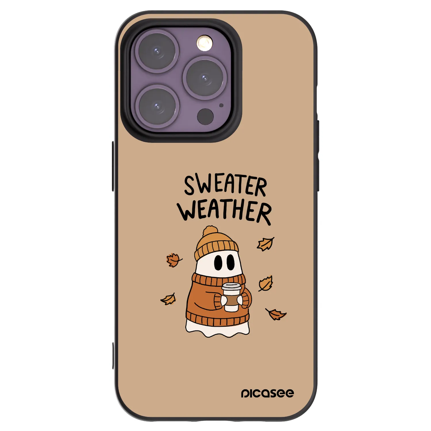 Picasee fekete szilikon tok az alábbi mobiltelefonokra Apple iPhone 14 Pro - Sweater ghost