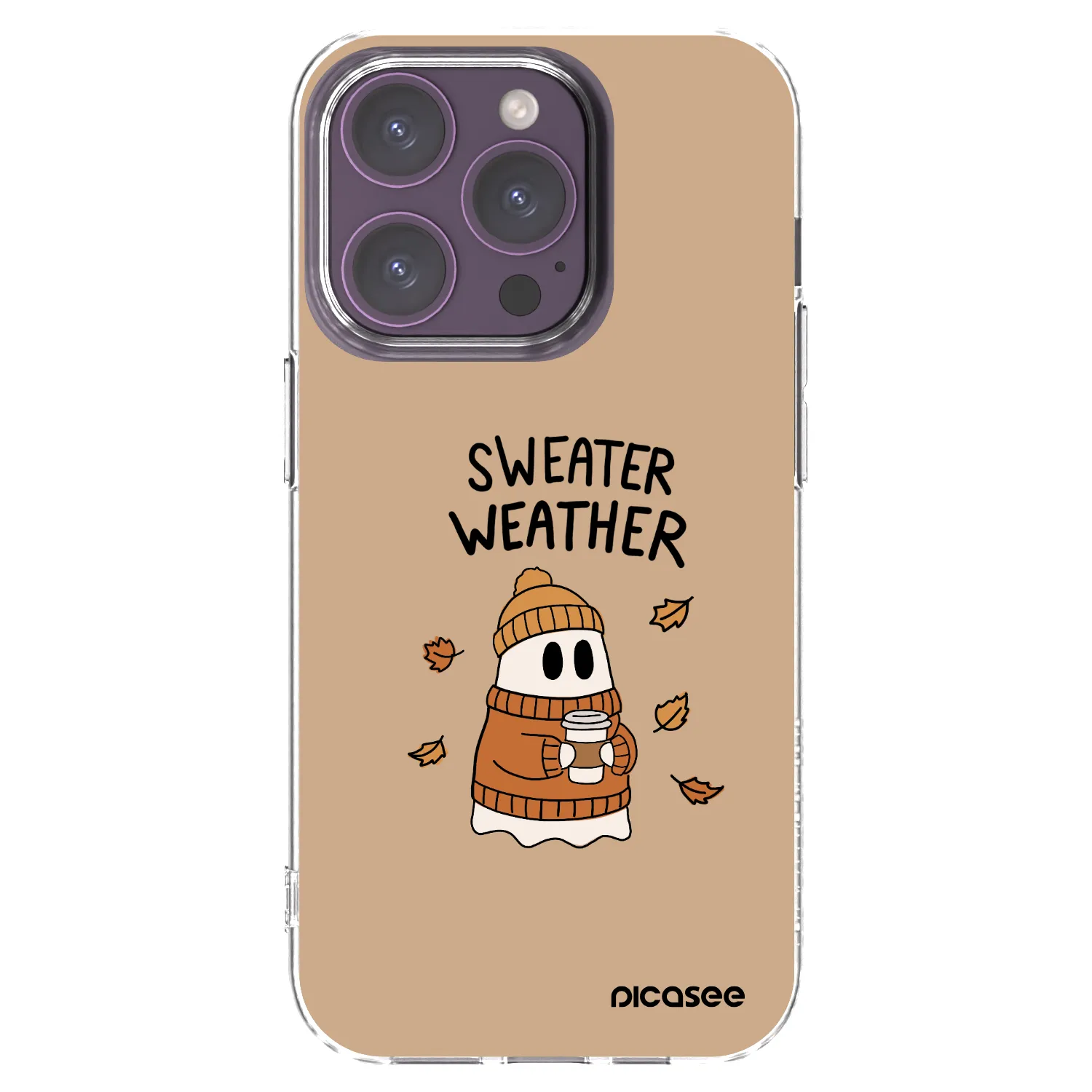 Picasee átlátszó szilikon tok az alábbi mobiltelefonokra Apple iPhone 14 Pro - Sweater ghost