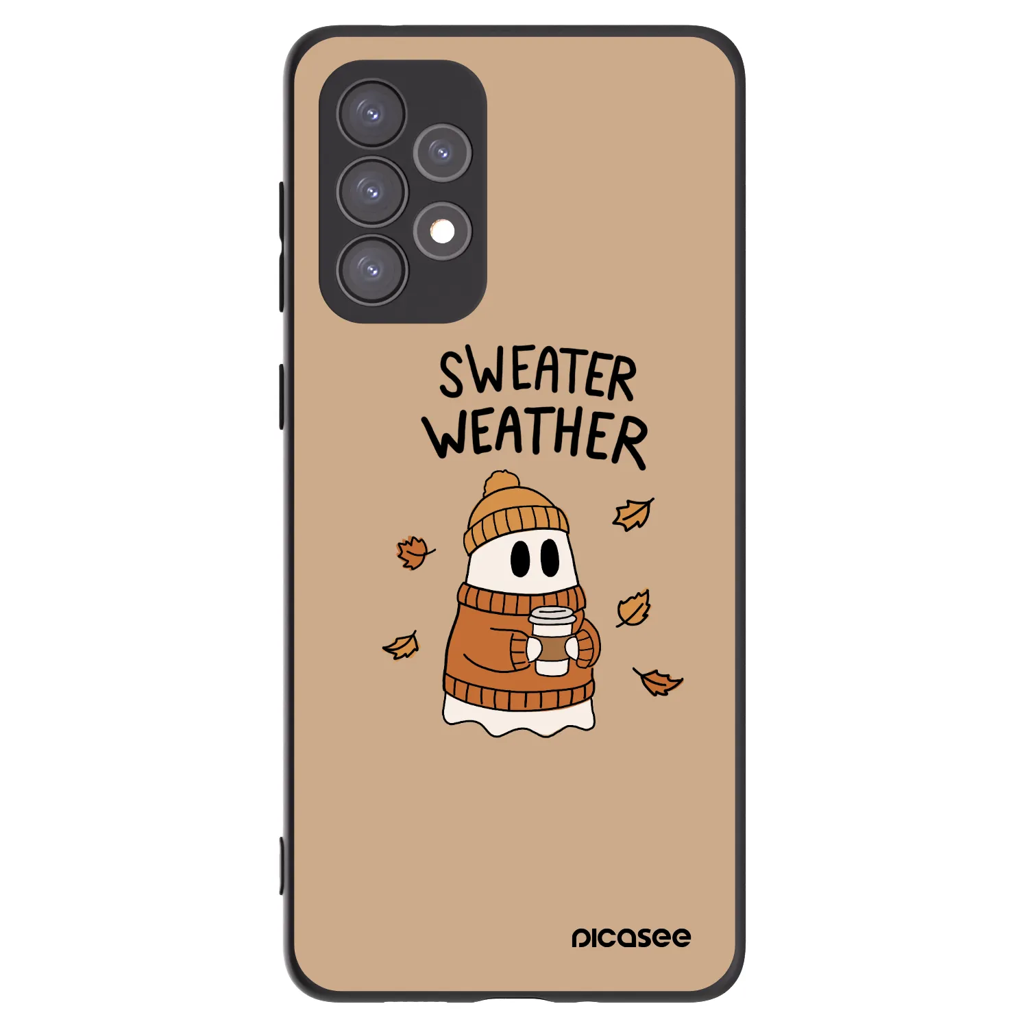 Picasee fekete szilikon tok az alábbi mobiltelefonokra Samsung Galaxy A73 5G - Sweater ghost
