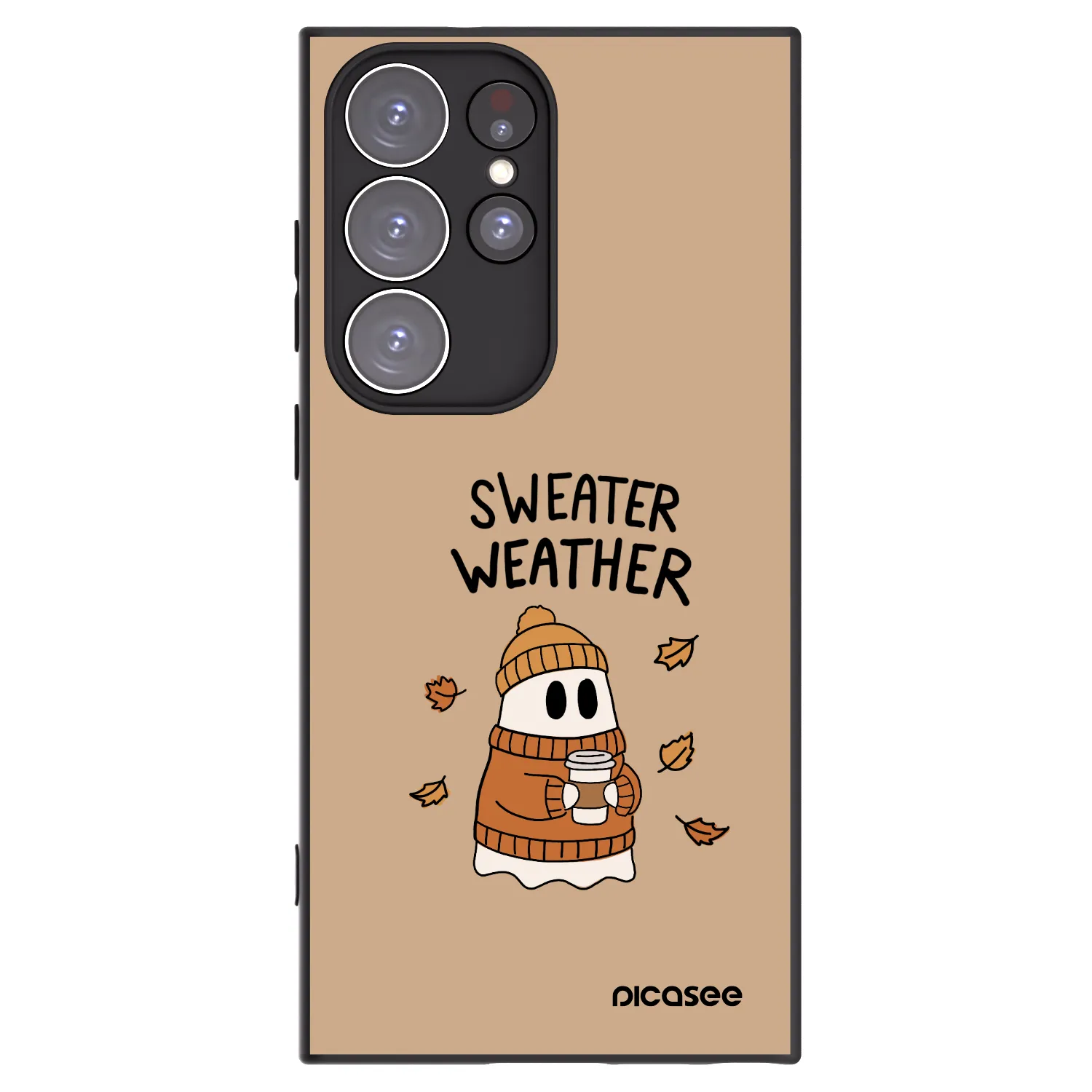 Picasee fekete szilikon tok az alábbi mobiltelefonokra Samsung Galaxy S23 Ultra 5G - Sweater ghost