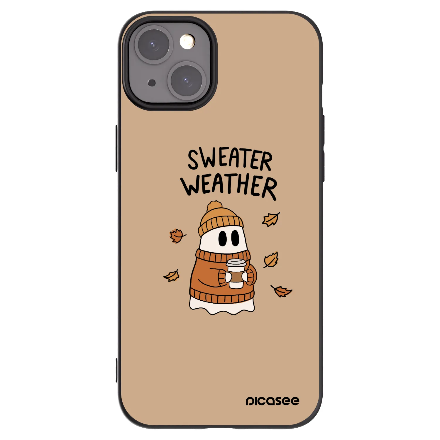 Picasee fekete szilikon tok az alábbi mobiltelefonokra Apple iPhone 15 Plus - Sweater ghost