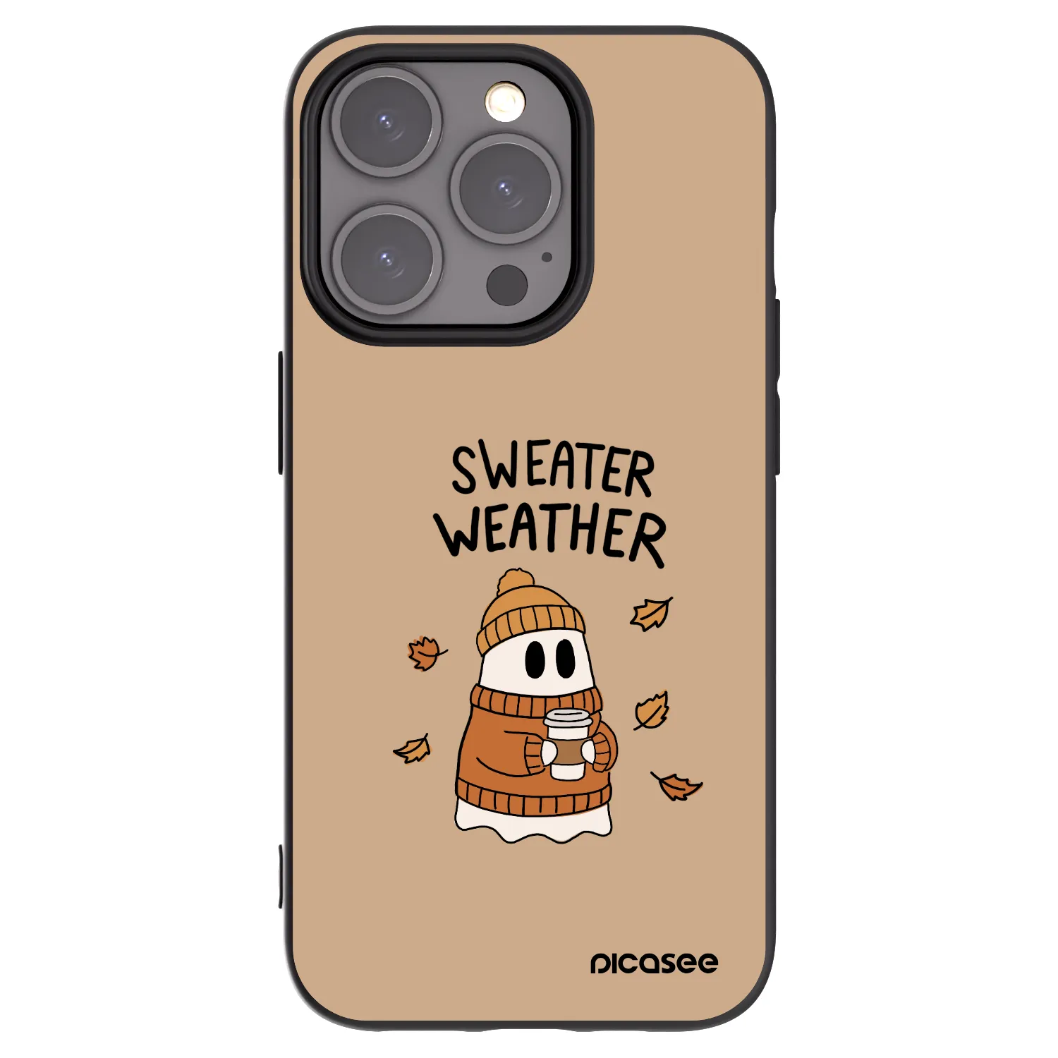 Picasee fekete szilikon tok az alábbi mobiltelefonokra Apple iPhone 15 Pro - Sweater ghost