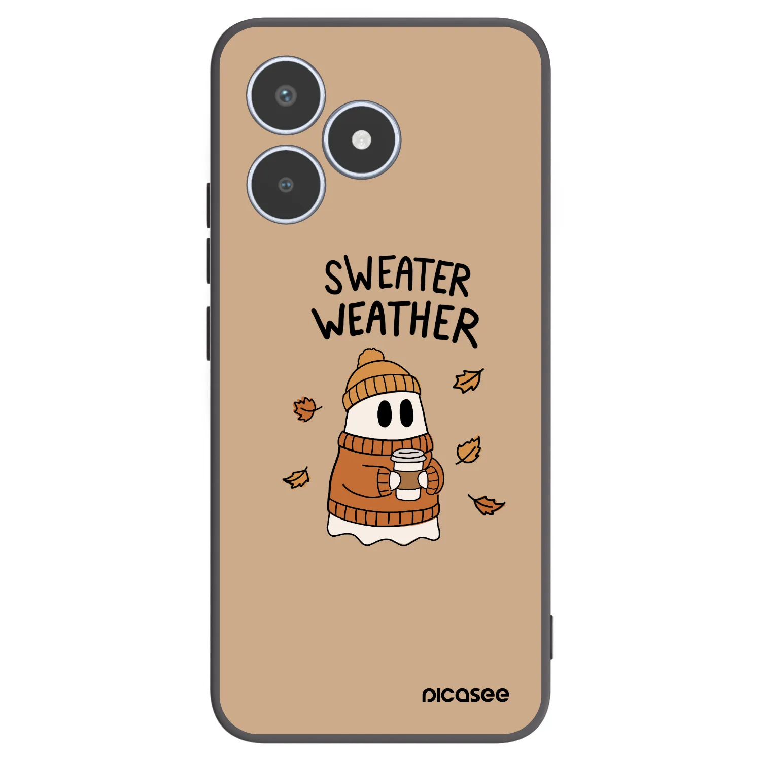 Picasee fekete szilikon tok az alábbi mobiltelefonokra Realme C53 - Sweater ghost