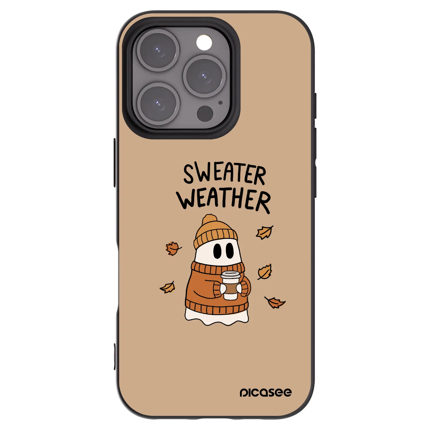 Picasee fekete szilikon tok az alábbi mobiltelefonokra Apple iPhone 16 Pro - Sweater ghost