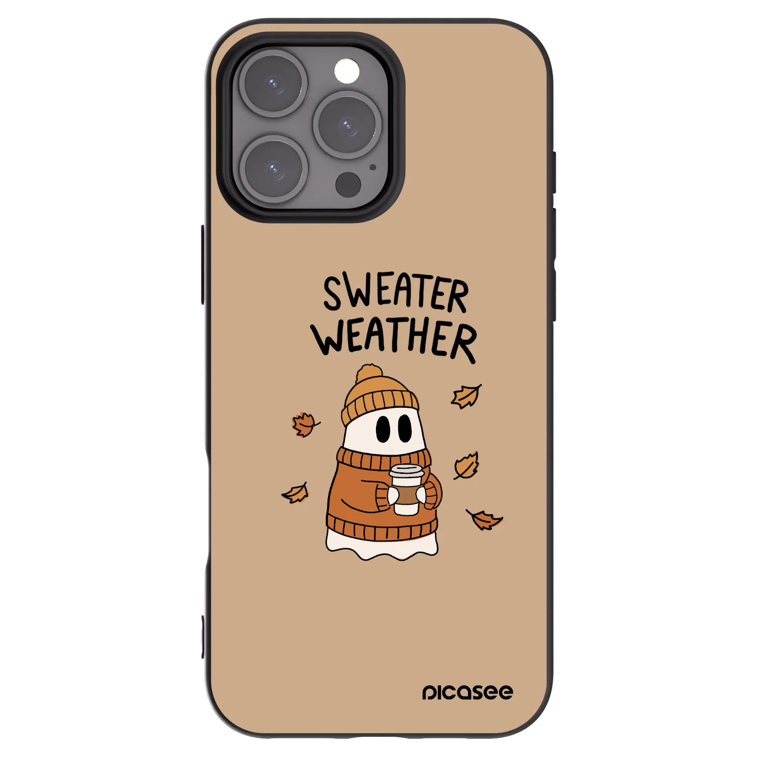 Picasee fekete szilikon tok az alábbi mobiltelefonokra Apple iPhone 16 Pro Max - Sweater ghost