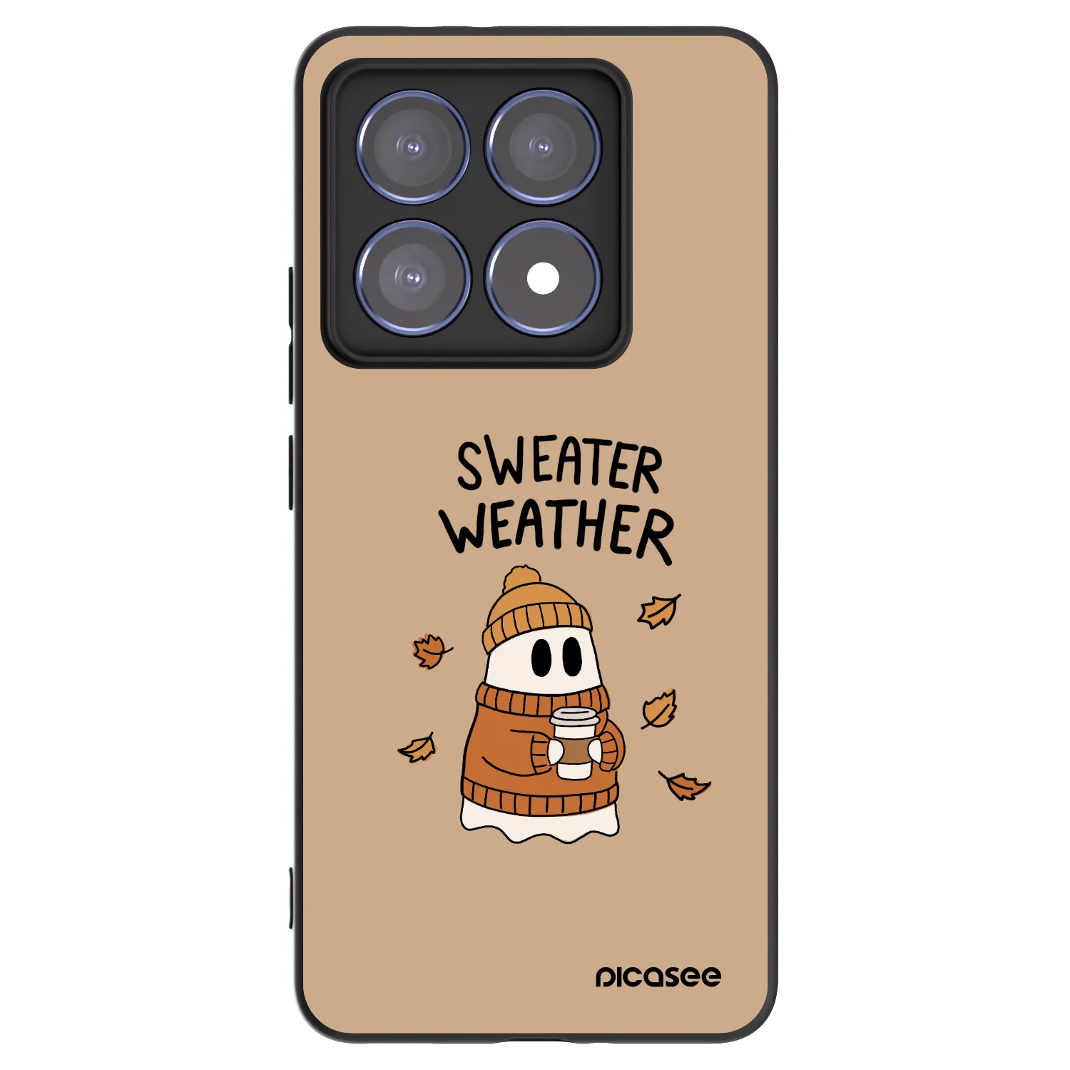 Picasee fekete szilikon tok az alábbi mobiltelefonokra Xiaomi 14T Pro - Sweater ghost