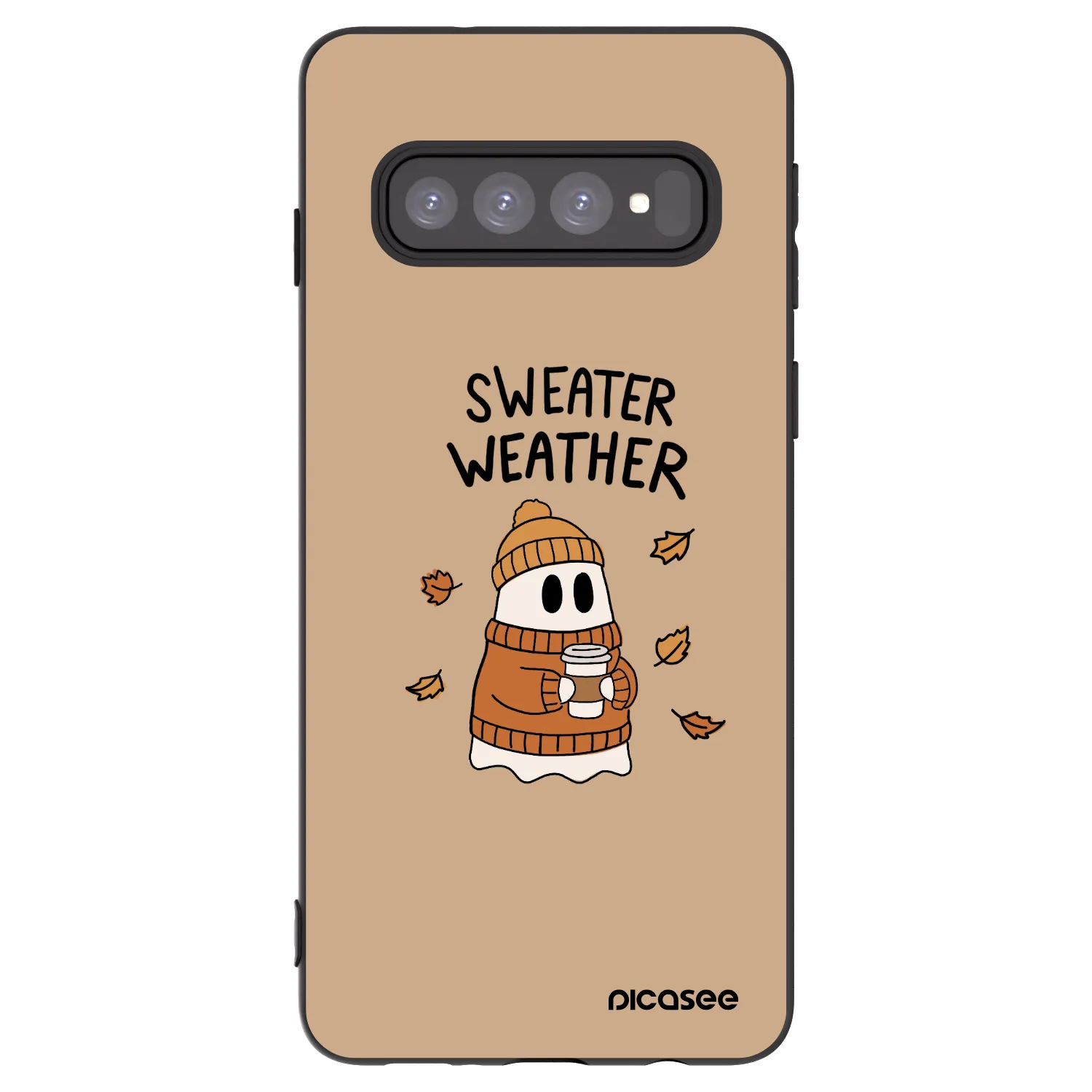 Picasee fekete szilikon tok az alábbi mobiltelefonokra Samsung Galaxy S10 G973 - Sweater ghost