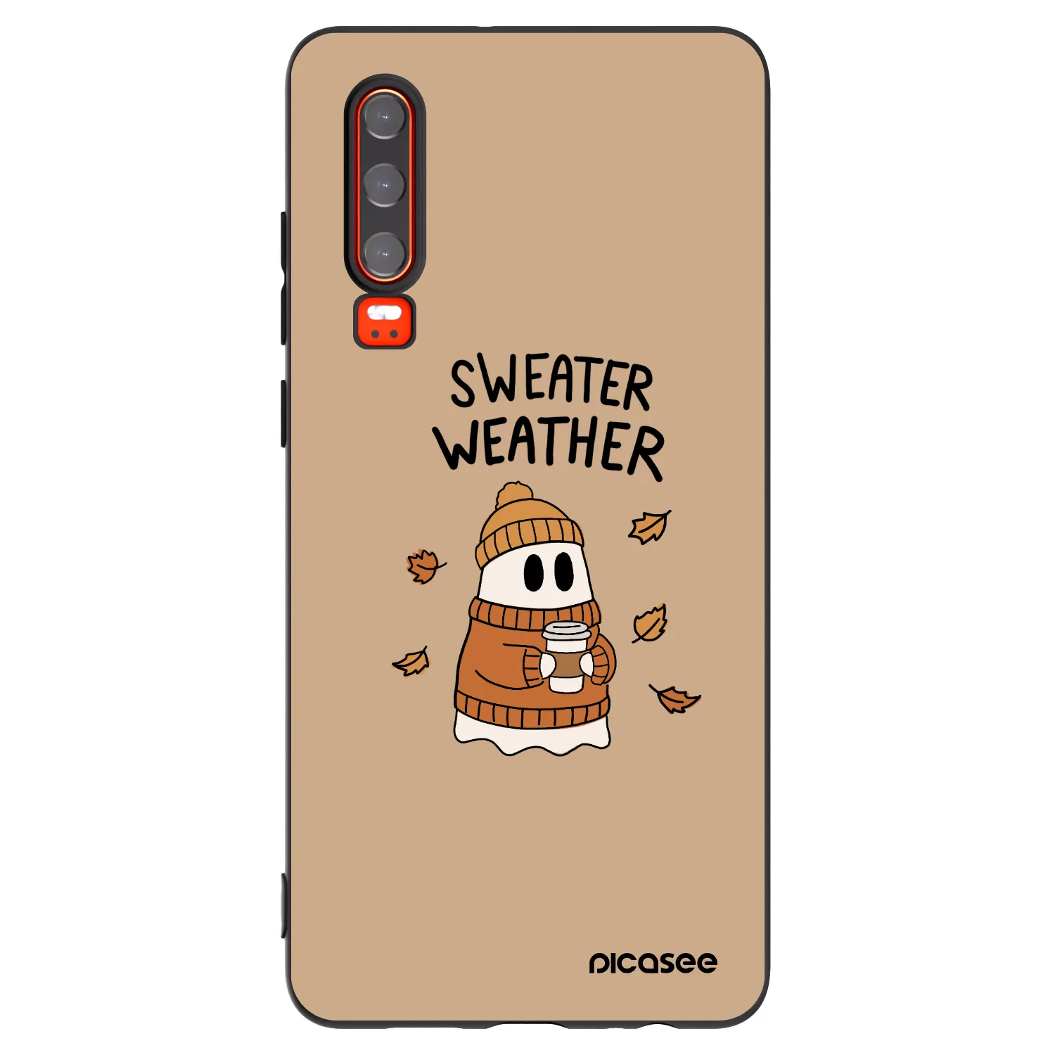 Picasee fekete szilikon tok az alábbi mobiltelefonokra Huawei P30 - Sweater ghost