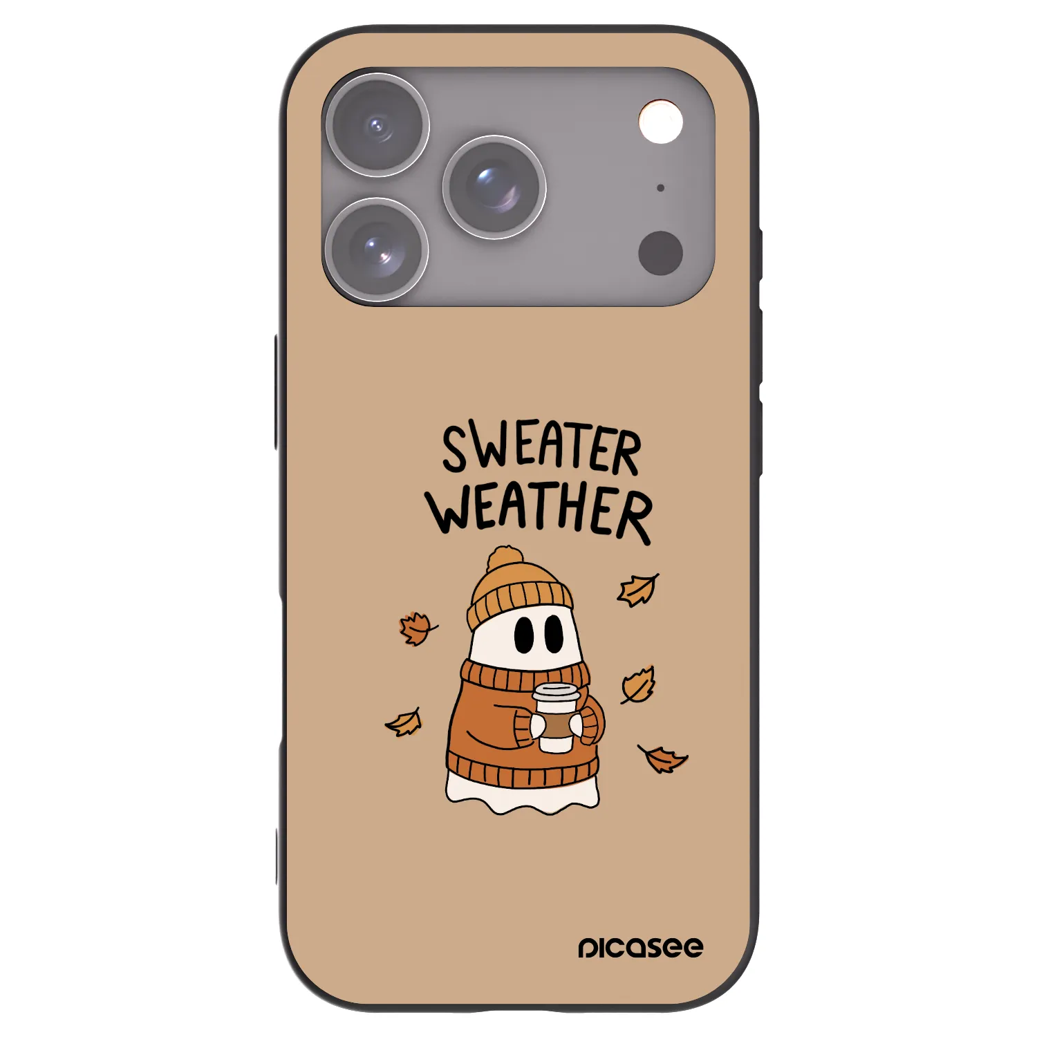 Picasee fekete szilikon tok az alábbi mobiltelefonokra Apple iPhone 17 Pro - Sweater ghost