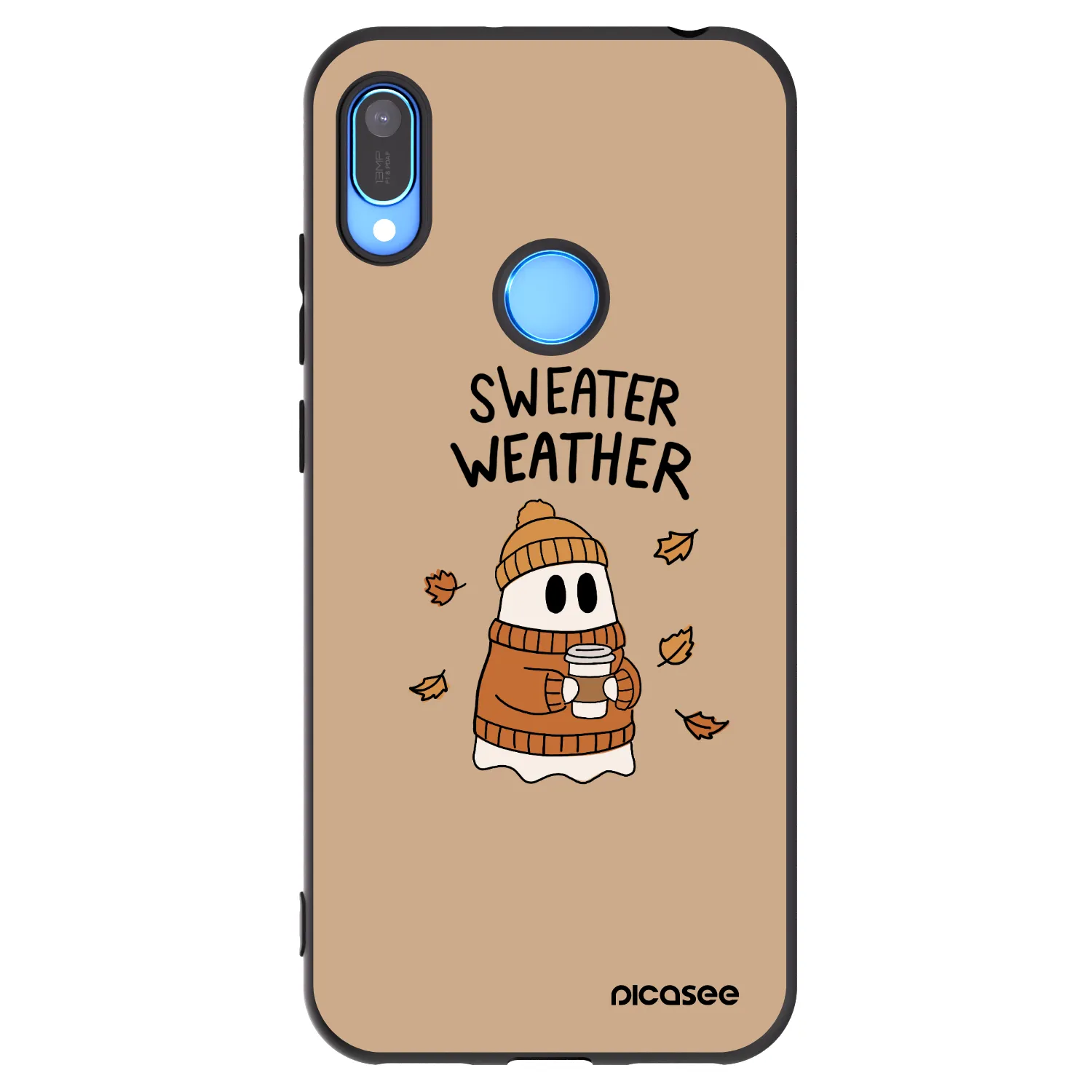 Picasee fekete szilikon tok az alábbi mobiltelefonokra Huawei Y6 2019 - Sweater ghost