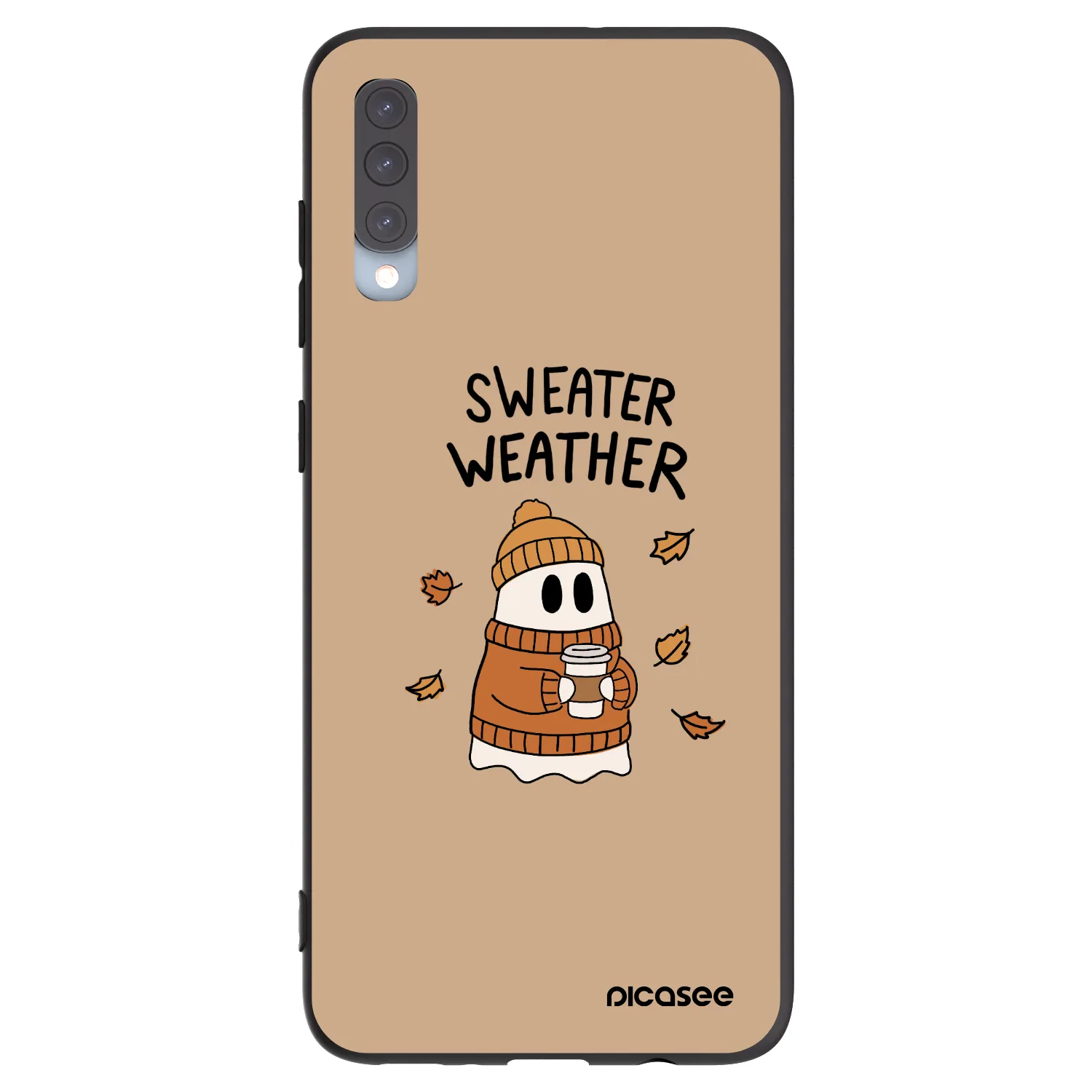 Picasee fekete szilikon tok az alábbi mobiltelefonokra Samsung Galaxy A70 A705F - Sweater ghost