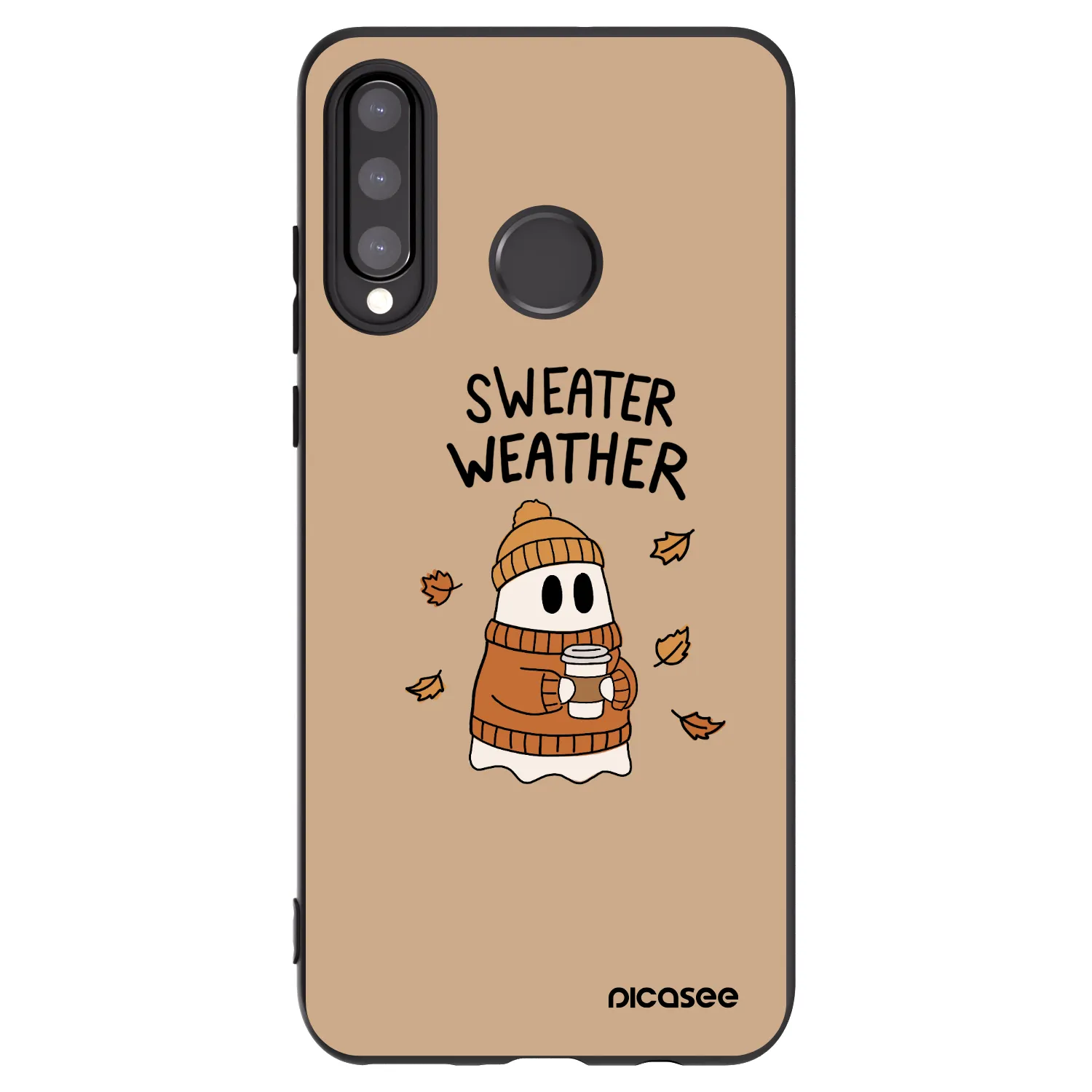 Picasee fekete szilikon tok az alábbi mobiltelefonokra Huawei P30 Lite - Sweater ghost