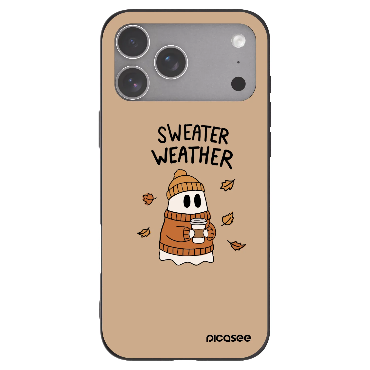 Picasee fekete szilikon tok az alábbi mobiltelefonokra Apple iPhone 18 Pro Max - Sweater ghost