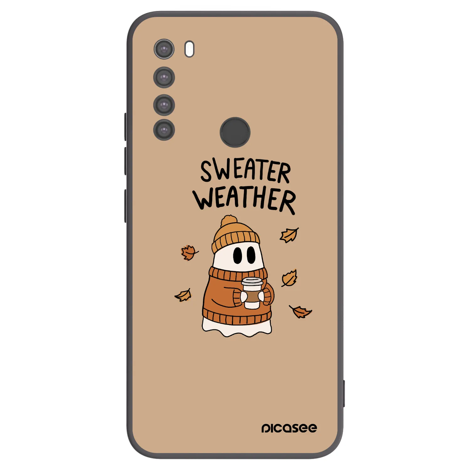 Picasee fekete szilikon tok az alábbi mobiltelefonokra Xiaomi Redmi Note 8 - Sweater ghost