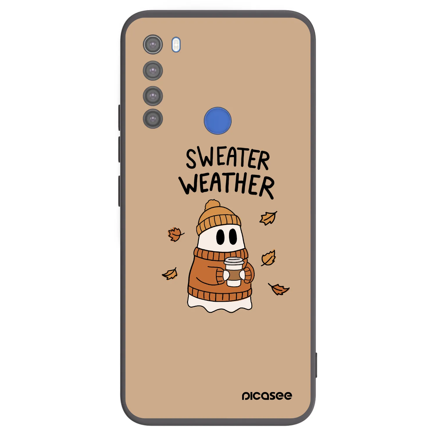 Picasee fekete szilikon tok az alábbi mobiltelefonokra Xiaomi Redmi Note 8T - Sweater ghost