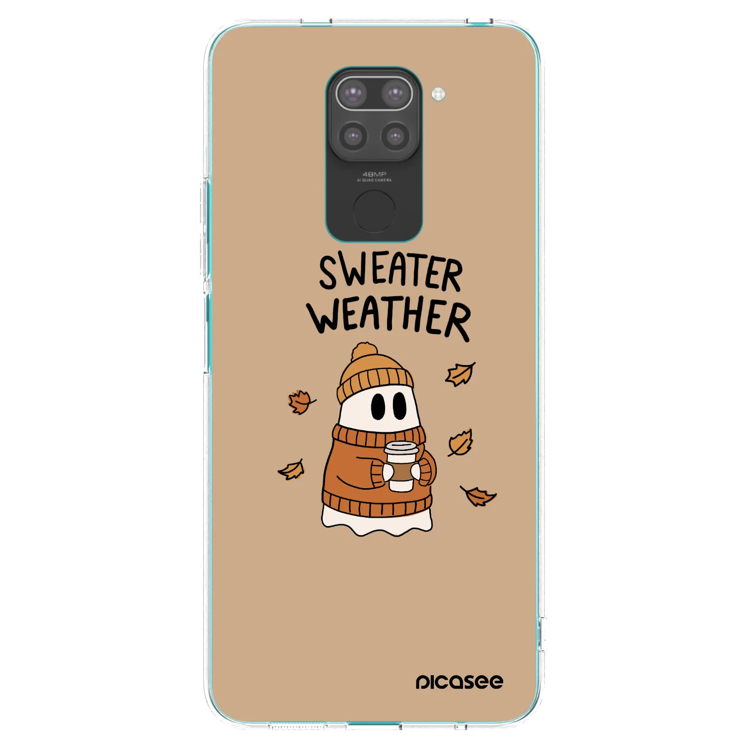 Picasee fekete szilikon tok az alábbi mobiltelefonokra Xiaomi Redmi Note 9 - Sweater ghost