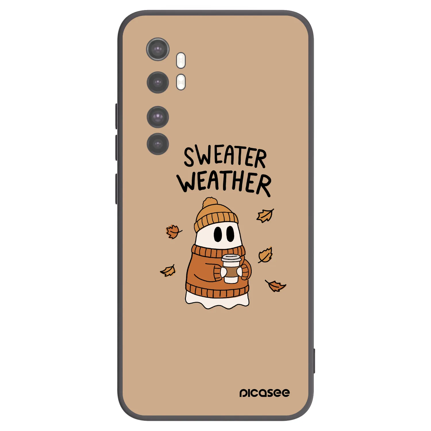 Picasee fekete szilikon tok az alábbi mobiltelefonokra Xiaomi Mi Note 10 Lite - Sweater ghost