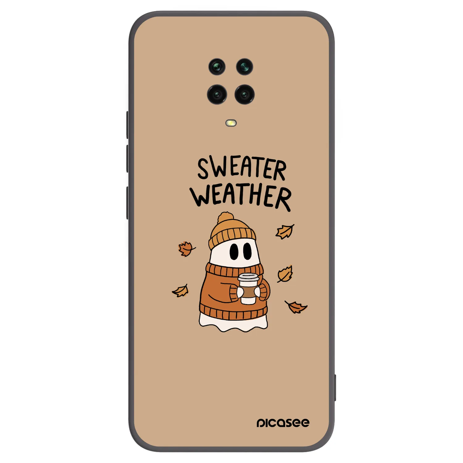 Picasee fekete szilikon tok az alábbi mobiltelefonokra Xiaomi Redmi Note 9S - Sweater ghost
