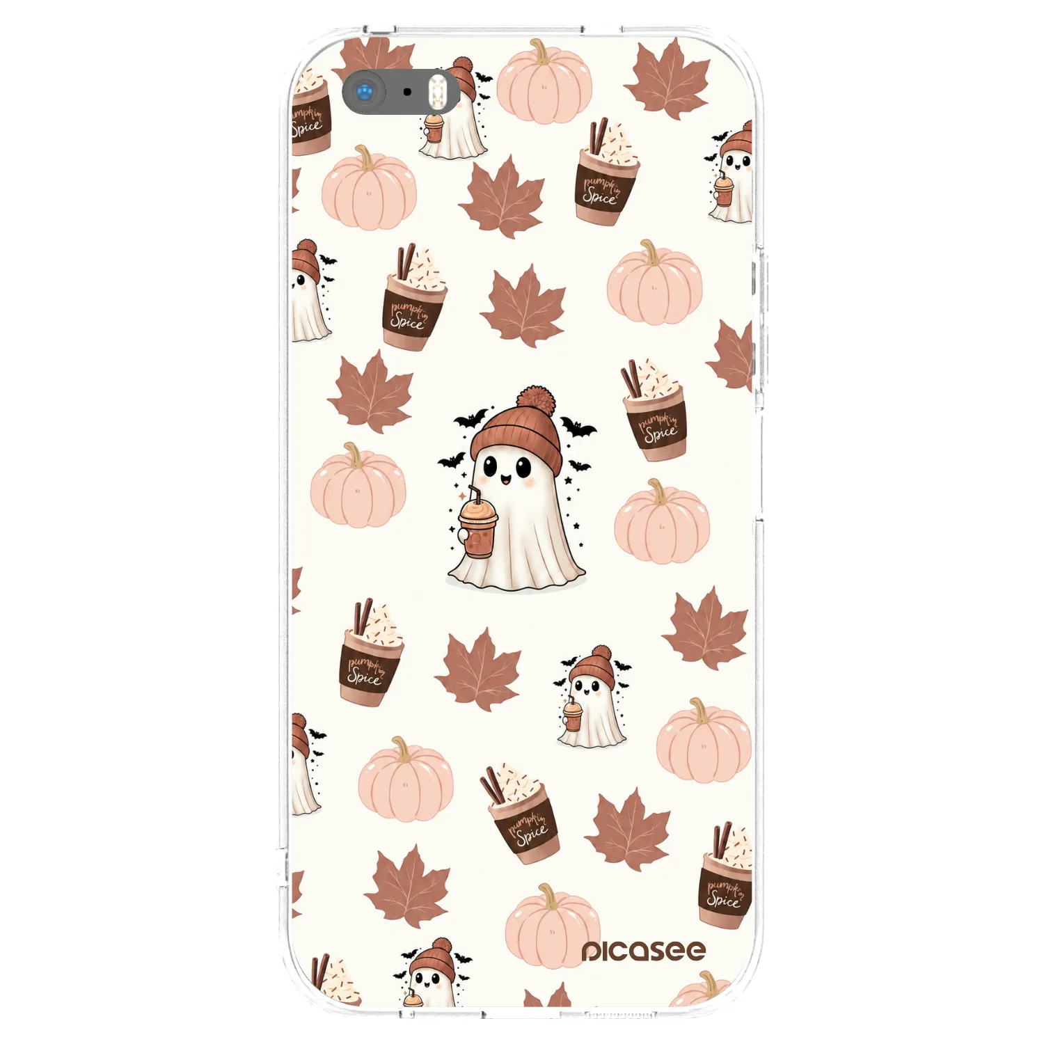 Picasee átlátszó szilikon tok az alábbi mobiltelefonokra Apple iPhone 5/5S/SE - Pumpkin spice