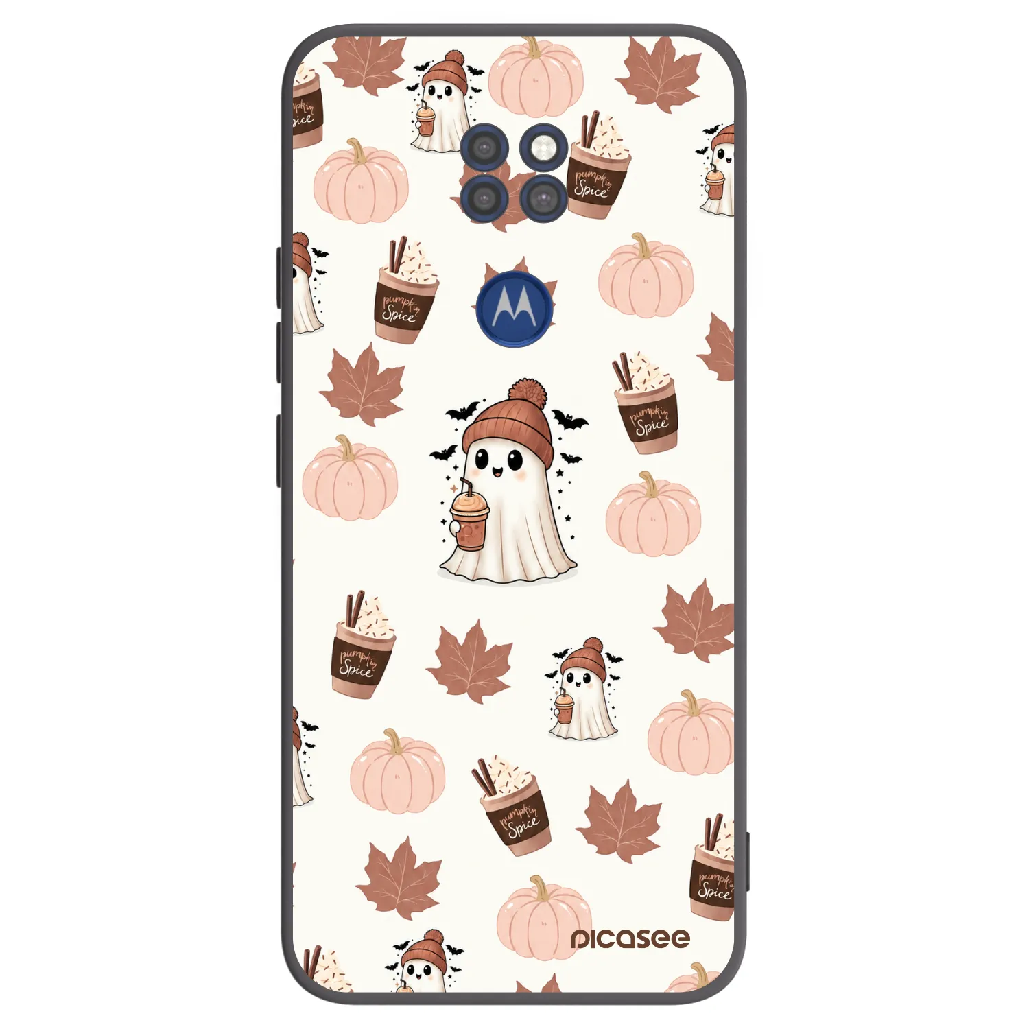 Picasee fekete szilikon tok az alábbi mobiltelefonokra Motorola Moto G9 Play - Pumpkin spice