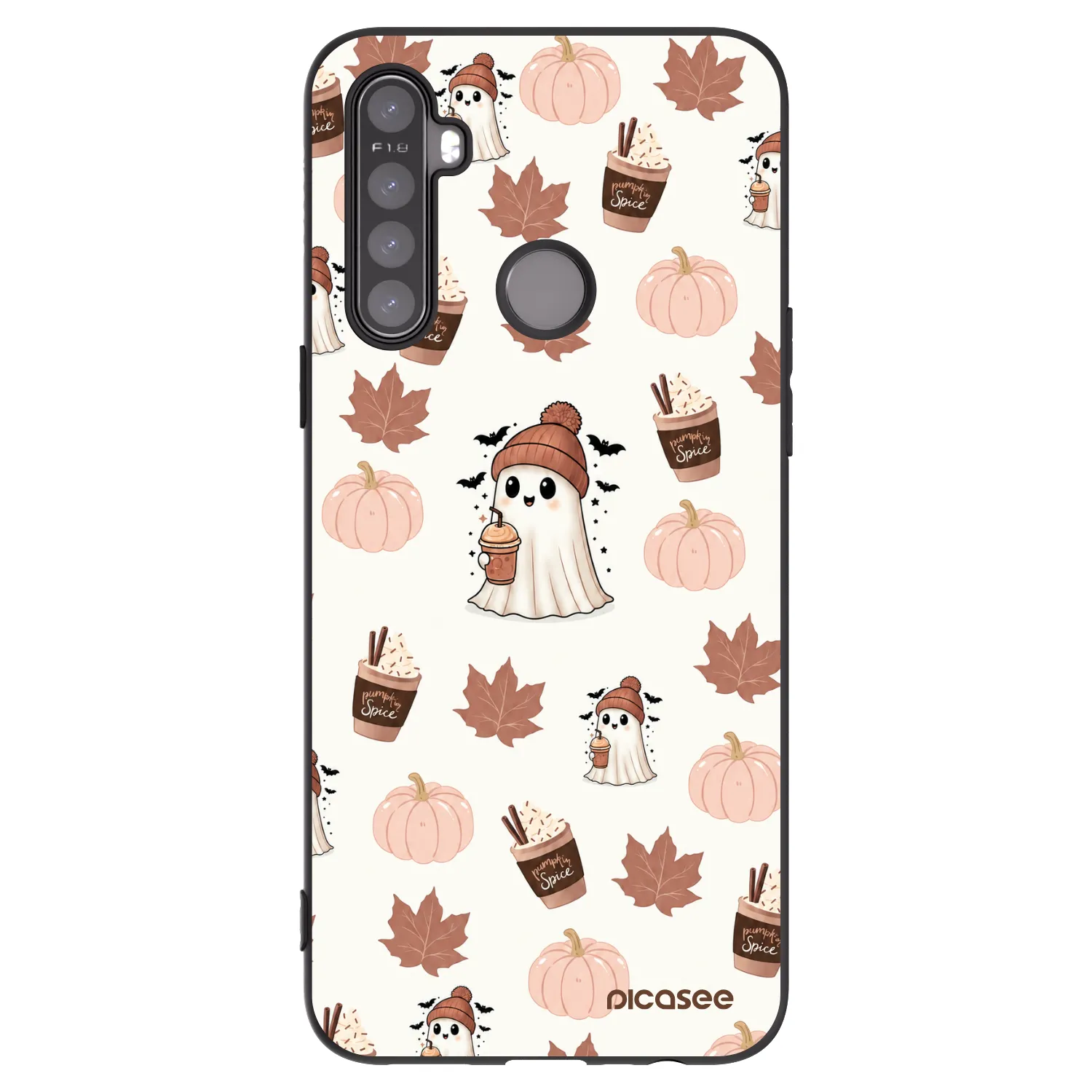 Picasee fekete szilikon tok az alábbi mobiltelefonokra Realme 6i - Pumpkin spice