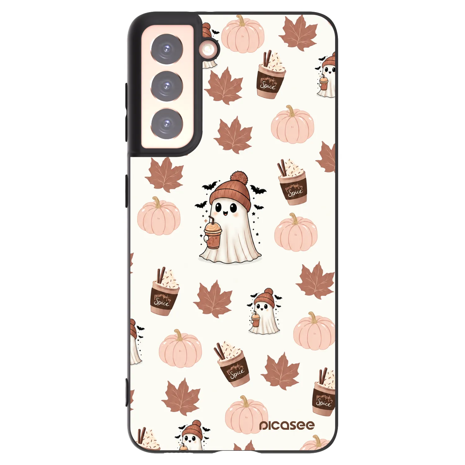 Picasee fekete szilikon tok az alábbi mobiltelefonokra Samsung Galaxy S21 5G G991B - Pumpkin spice