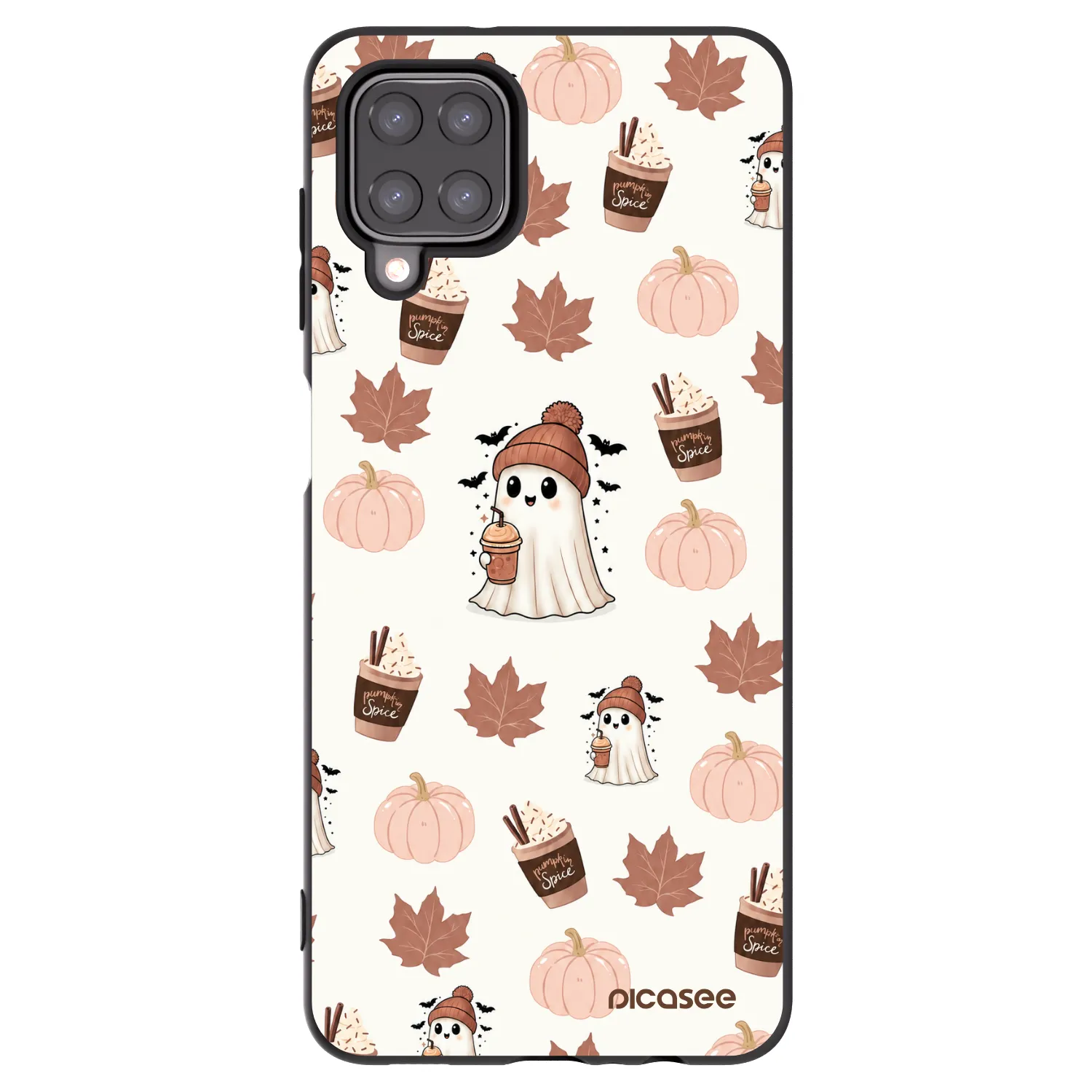 Picasee fekete szilikon tok az alábbi mobiltelefonokra Samsung Galaxy A12 A125F - Pumpkin spice