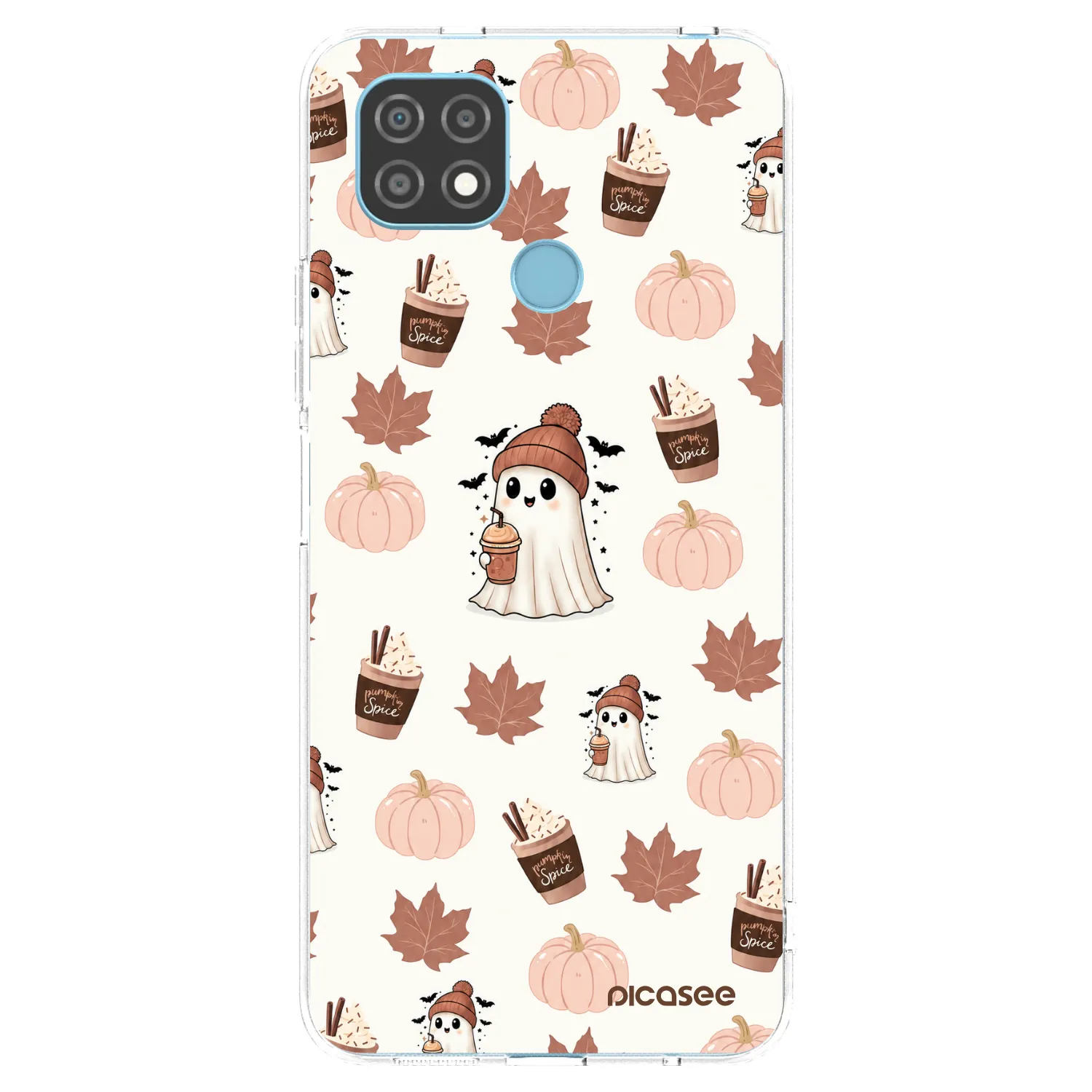 Picasee átlátszó szilikon tok az alábbi mobiltelefonokra Realme C21 - Pumpkin spice