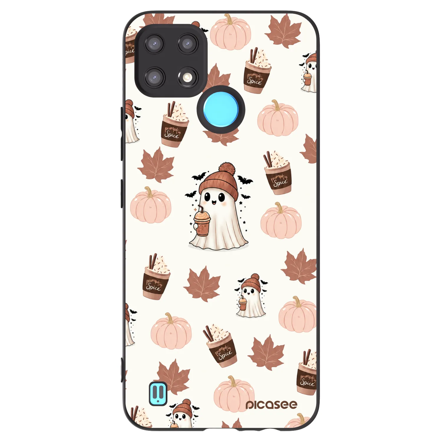 Picasee fekete szilikon tok az alábbi mobiltelefonokra Realme C21 - Pumpkin spice