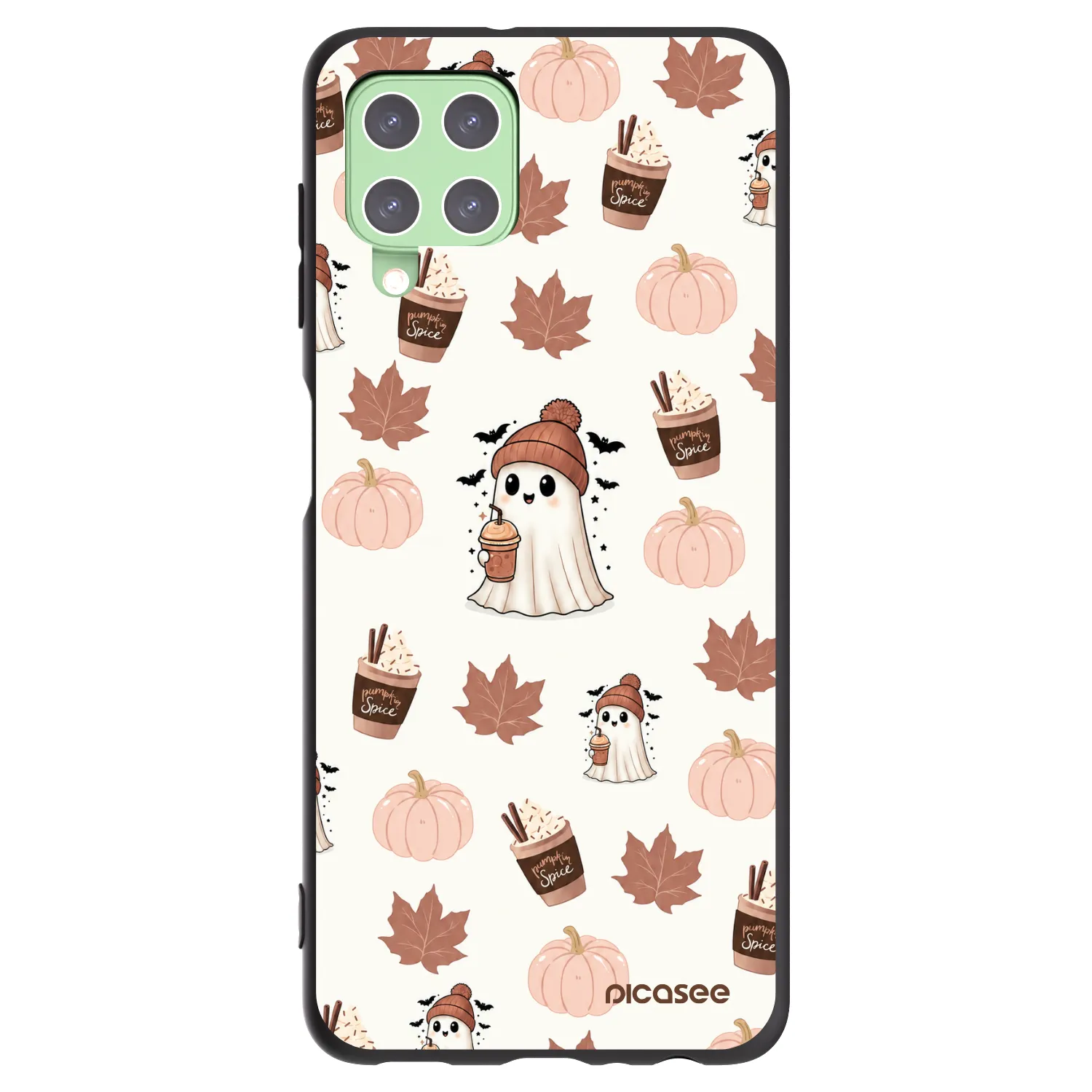 Picasee fekete szilikon tok az alábbi mobiltelefonokra Samsung Galaxy A22 A225F 4G - Pumpkin spice