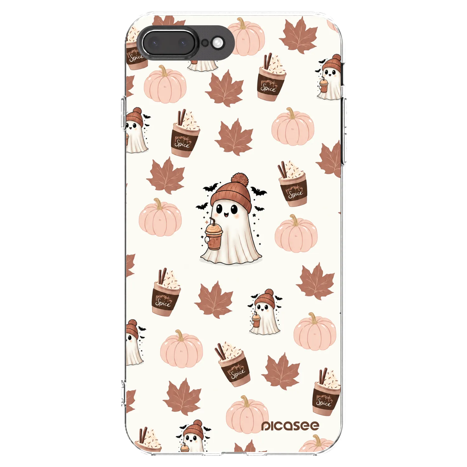 Picasee átlátszó szilikon tok az alábbi mobiltelefonokra Apple iPhone 7 Plus - Pumpkin spice