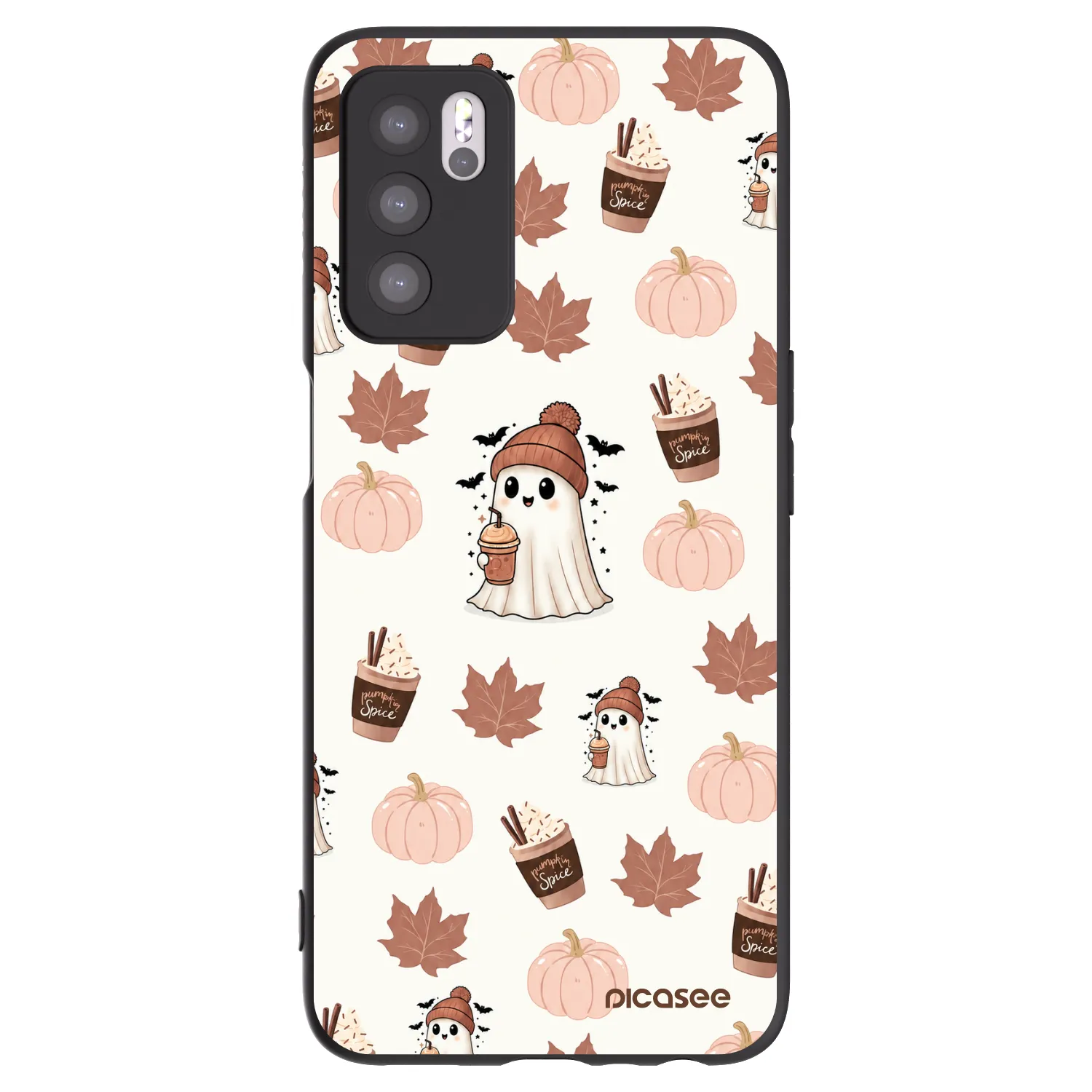 Picasee fekete szilikon tok az alábbi mobiltelefonokra OPPO A16s - Pumpkin spice