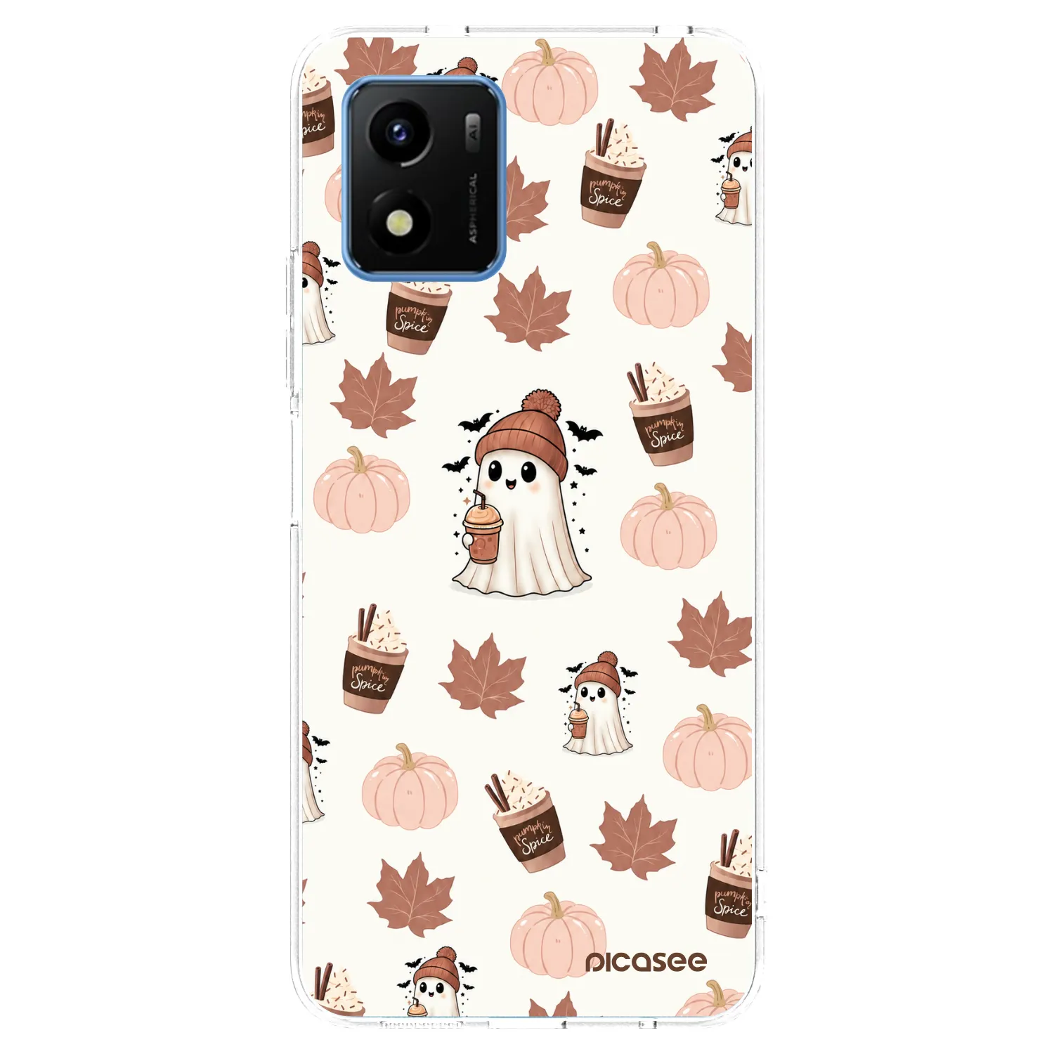 Picasee átlátszó szilikon tok az alábbi mobiltelefonokra Vivo Y01 - Pumpkin spice