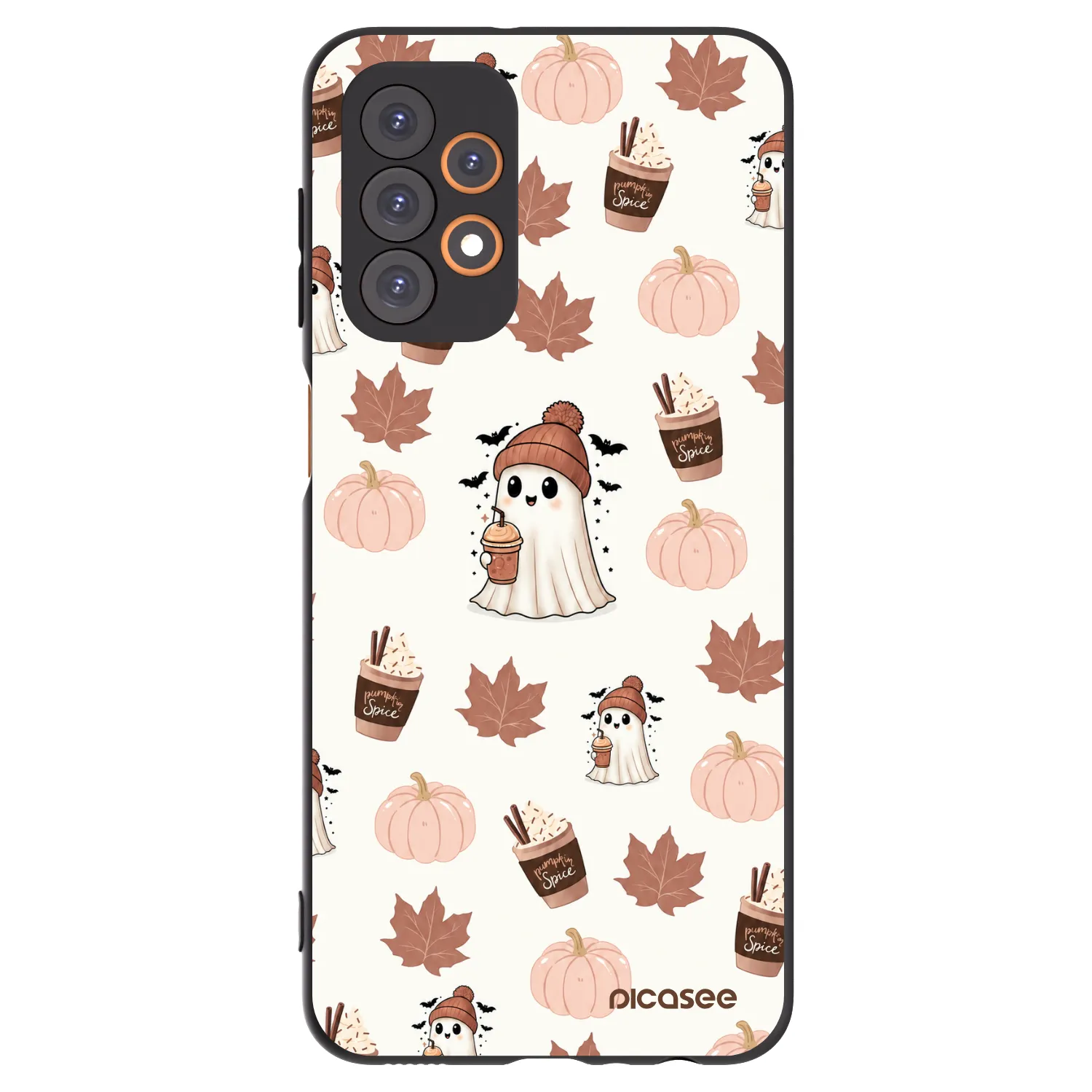 Picasee fekete szilikon tok az alábbi mobiltelefonokra Samsung Galaxy A23 A235F 4G - Pumpkin spice