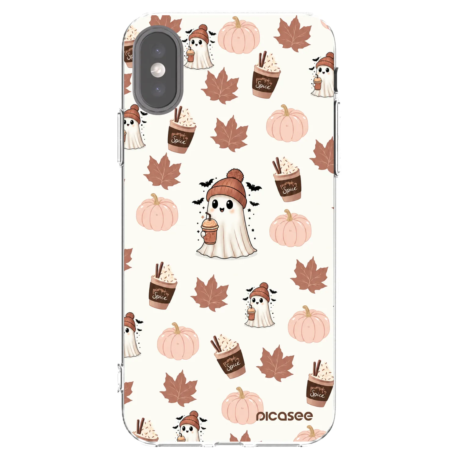 Picasee átlátszó szilikon tok az alábbi mobiltelefonokra Apple iPhone X/XS - Pumpkin spice