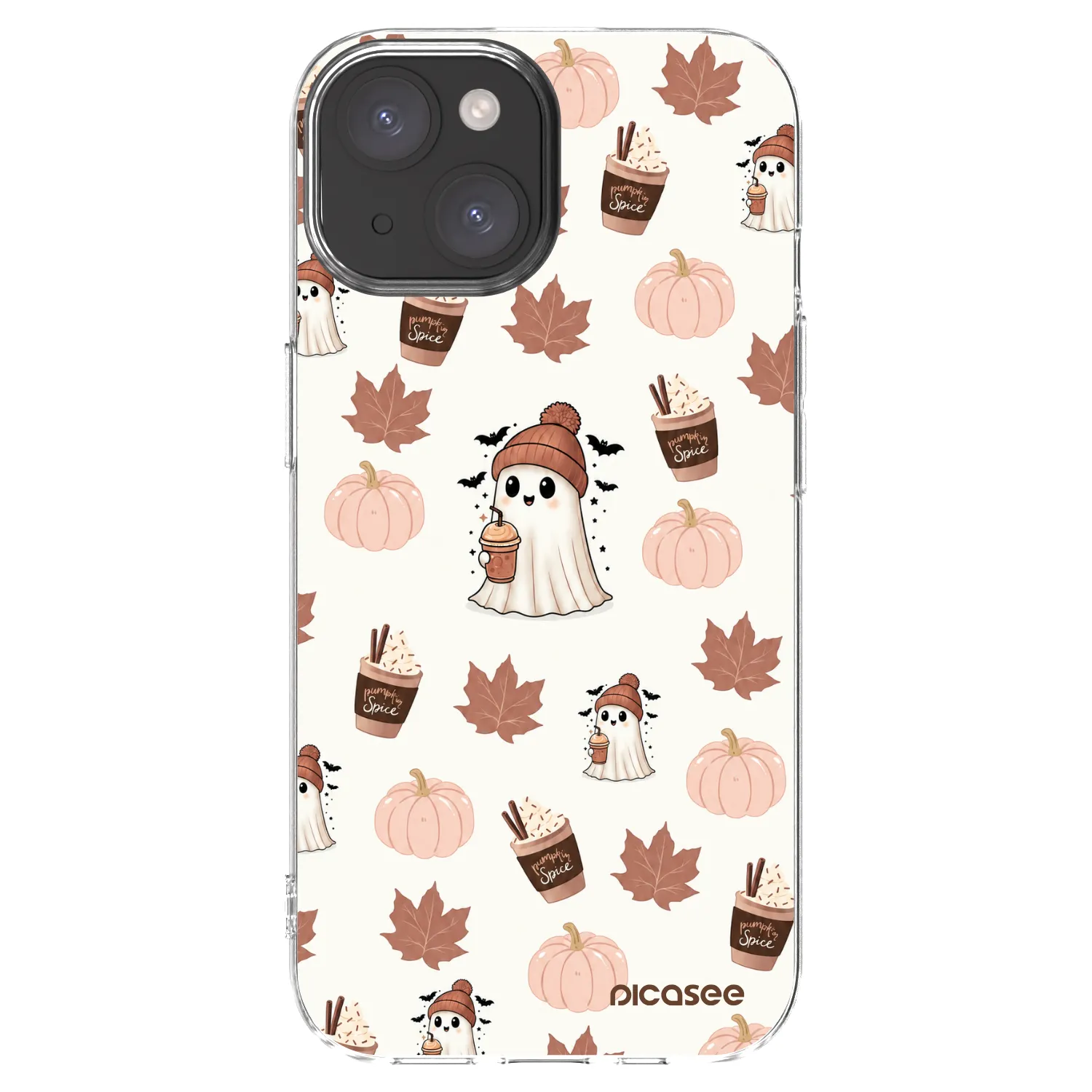 Picasee átlátszó szilikon tok az alábbi mobiltelefonokra Apple iPhone 15 - Pumpkin spice